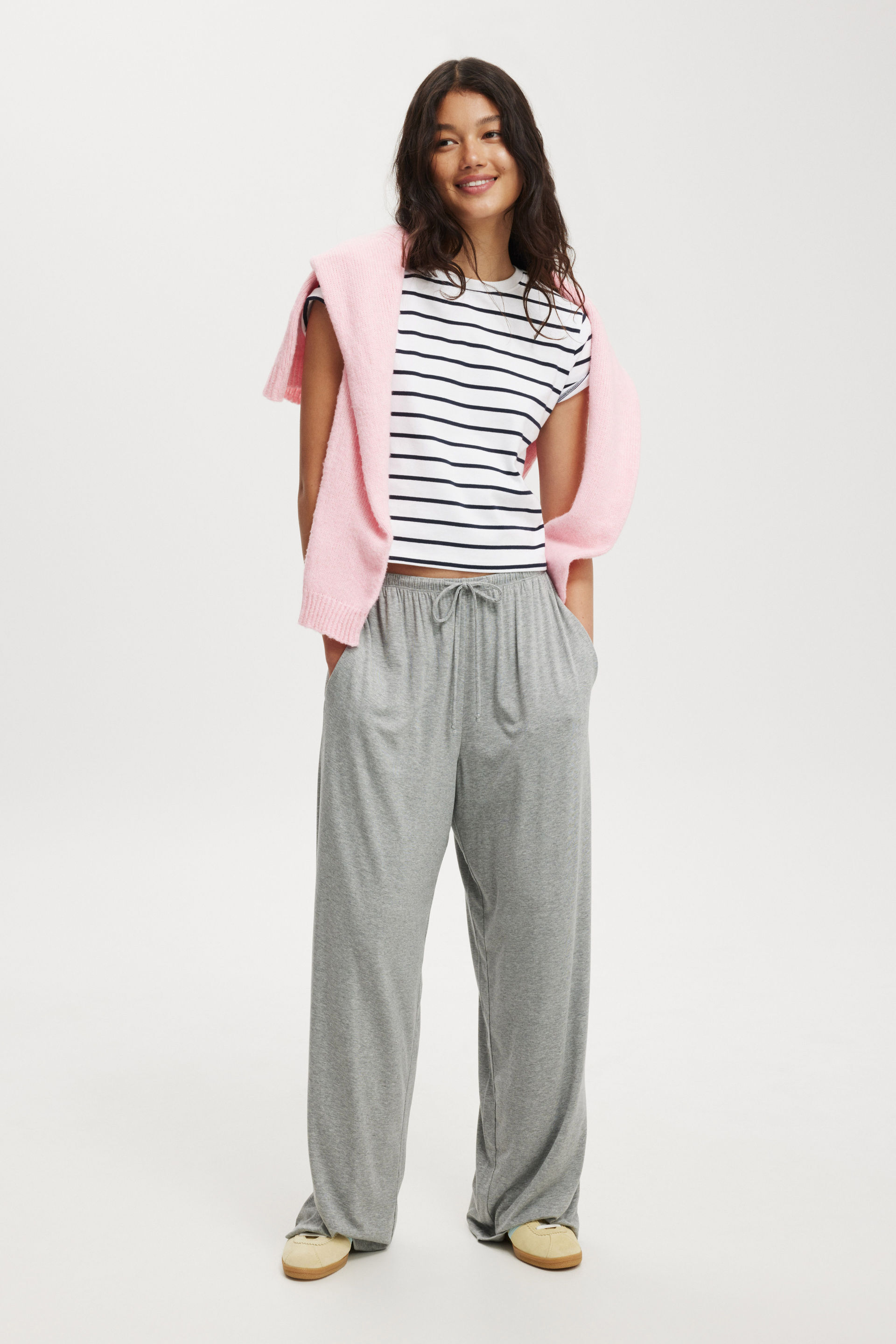 Blair Wide Leg Pant grey marle