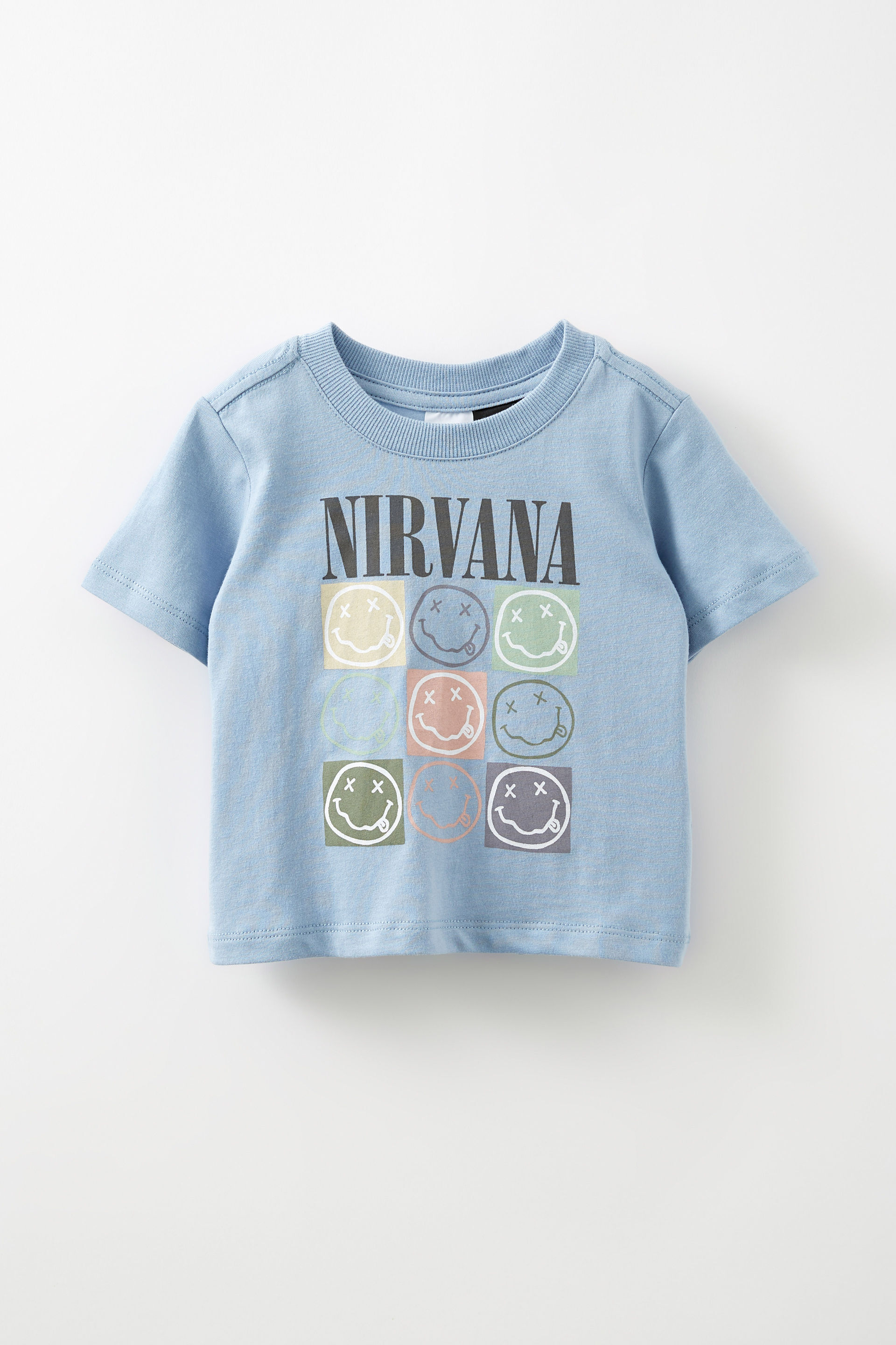 Jamie Short Sleeve Graphic Print Tee - License lcn mt dusty blue/nirvana