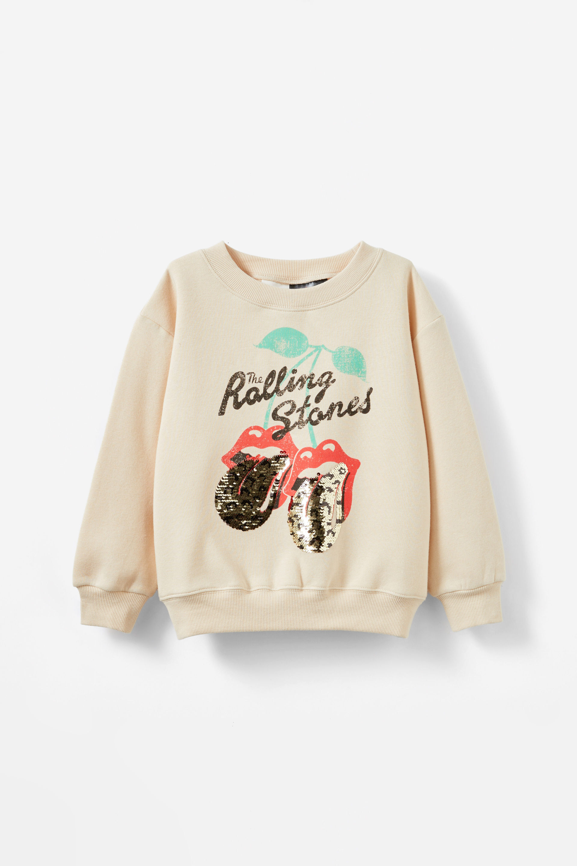 Rolling Stones Dusty Fleece Crew Neck lcn bra rolling stones/buttercream