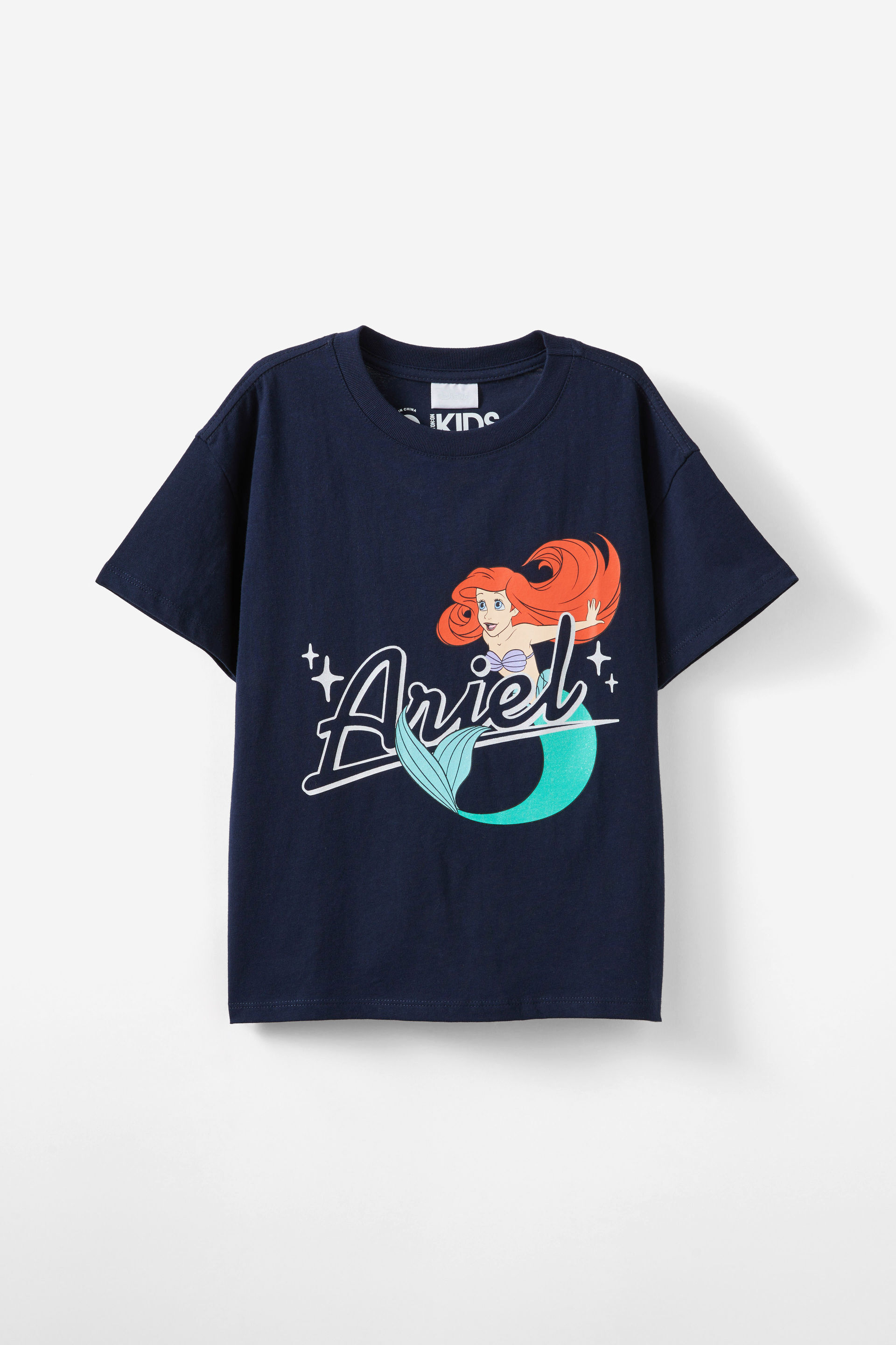 The Little Mermaid Drop Shoulder Short Sleeve Tee lcn dis ariel squid ink