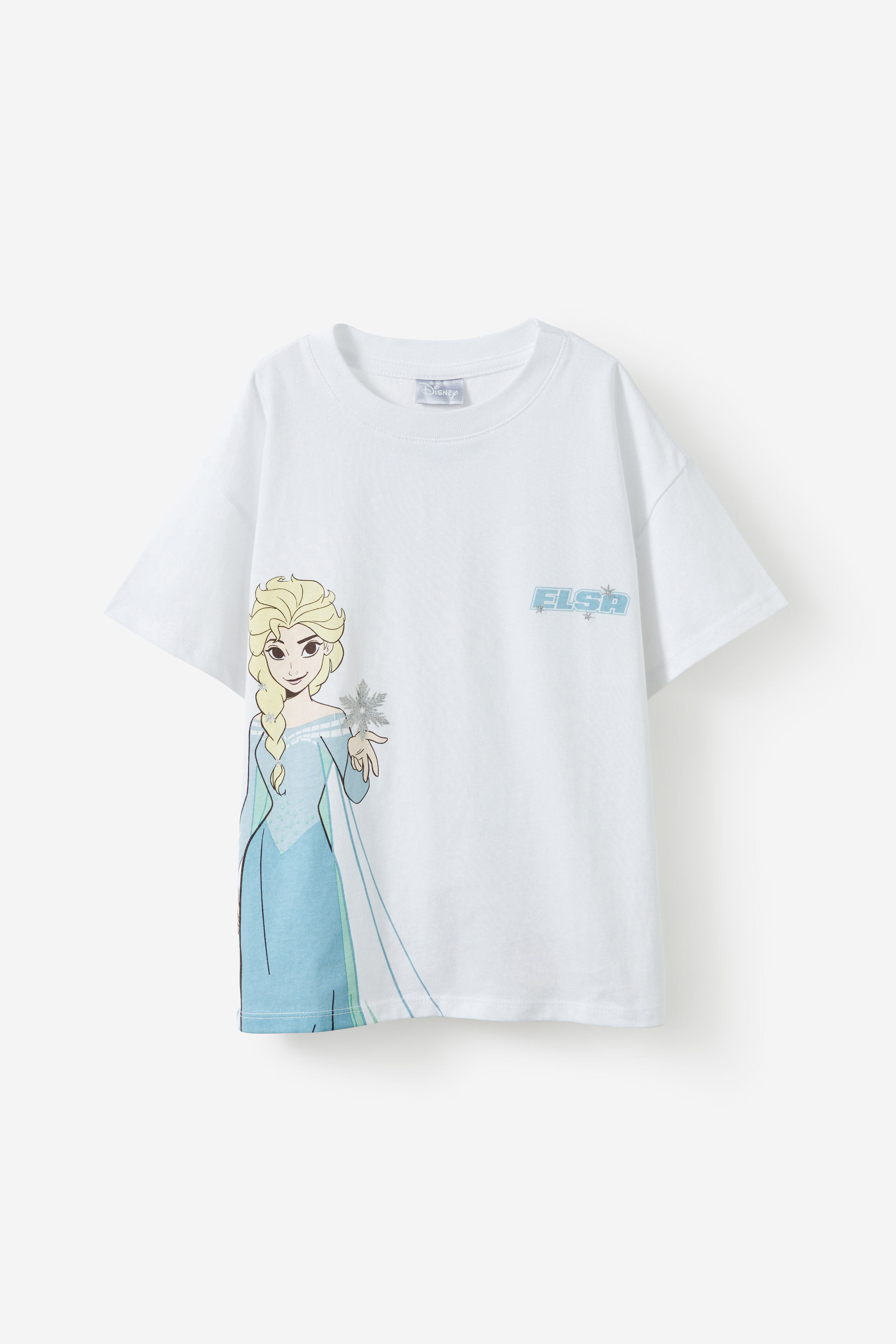 Elsa Drop Shoulder Short Sleeve Tee lcn dis elsa/white