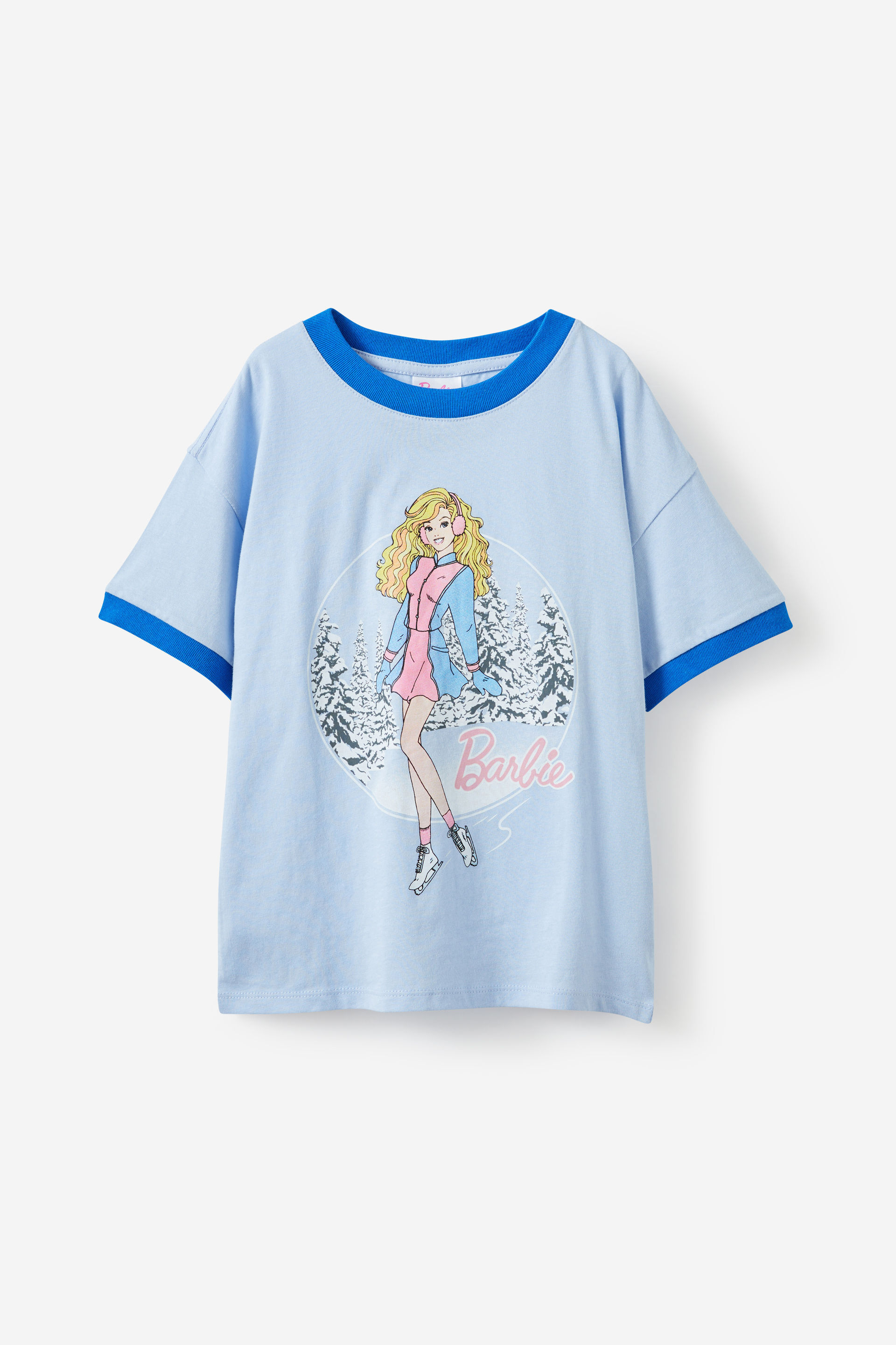 Barbie Drop Shoulder Short Sleeve Tee lcn mat snow barbie/dawn blue