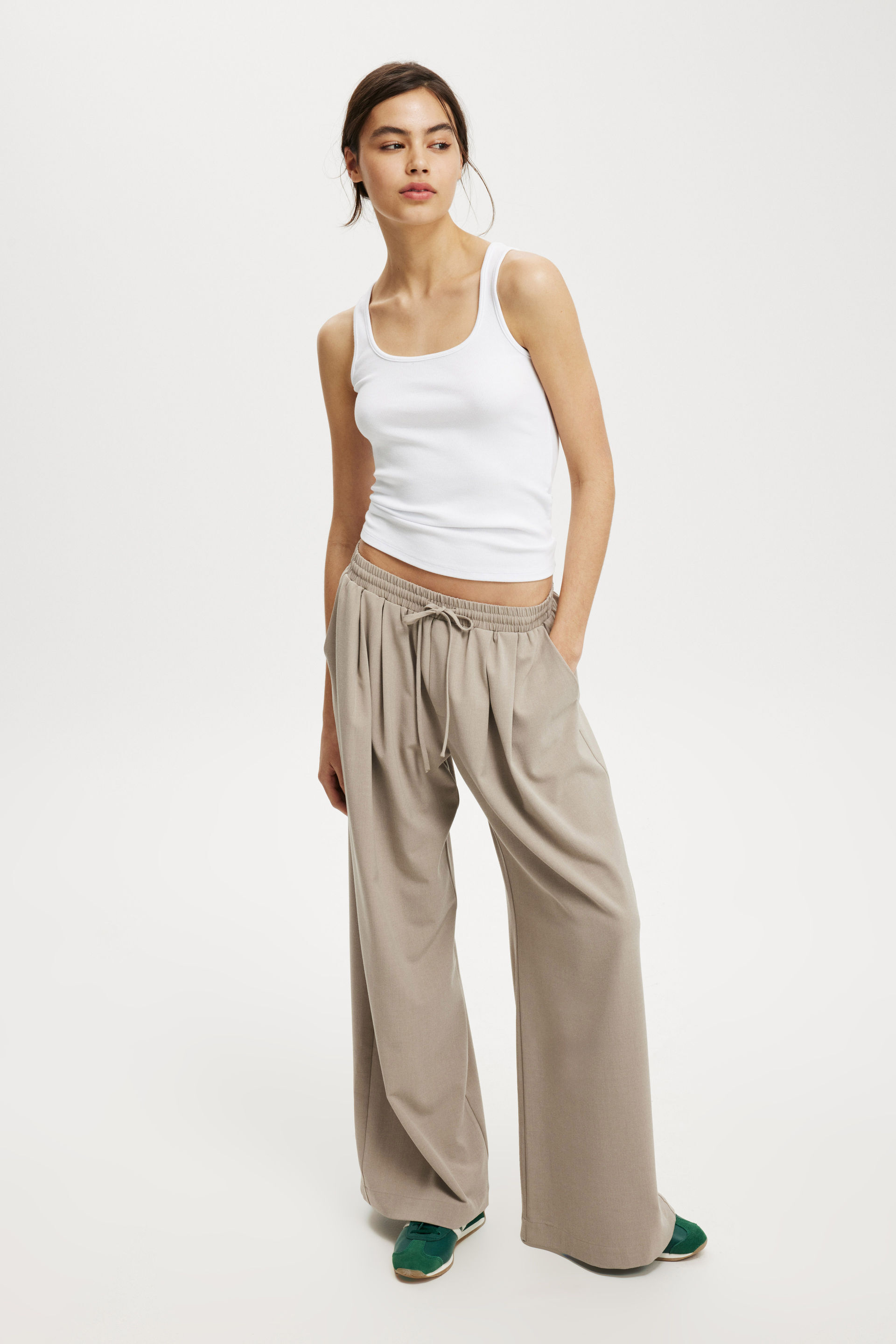 Luis Pull On Suiting Pant taupe marle