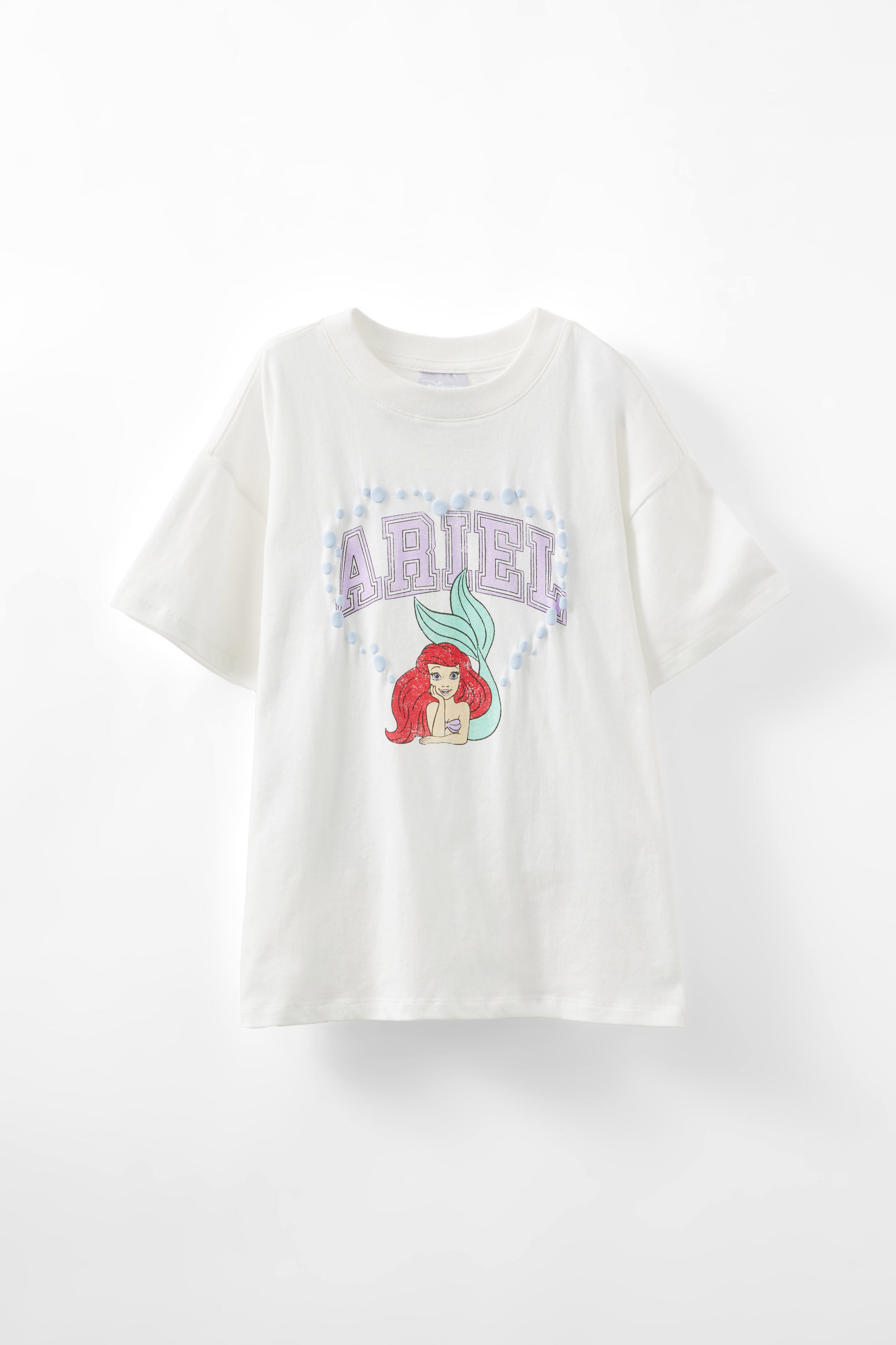 The Little Mermaid Drop Shoulder Short Sleeve Tee lcn dis ariel/vanilla