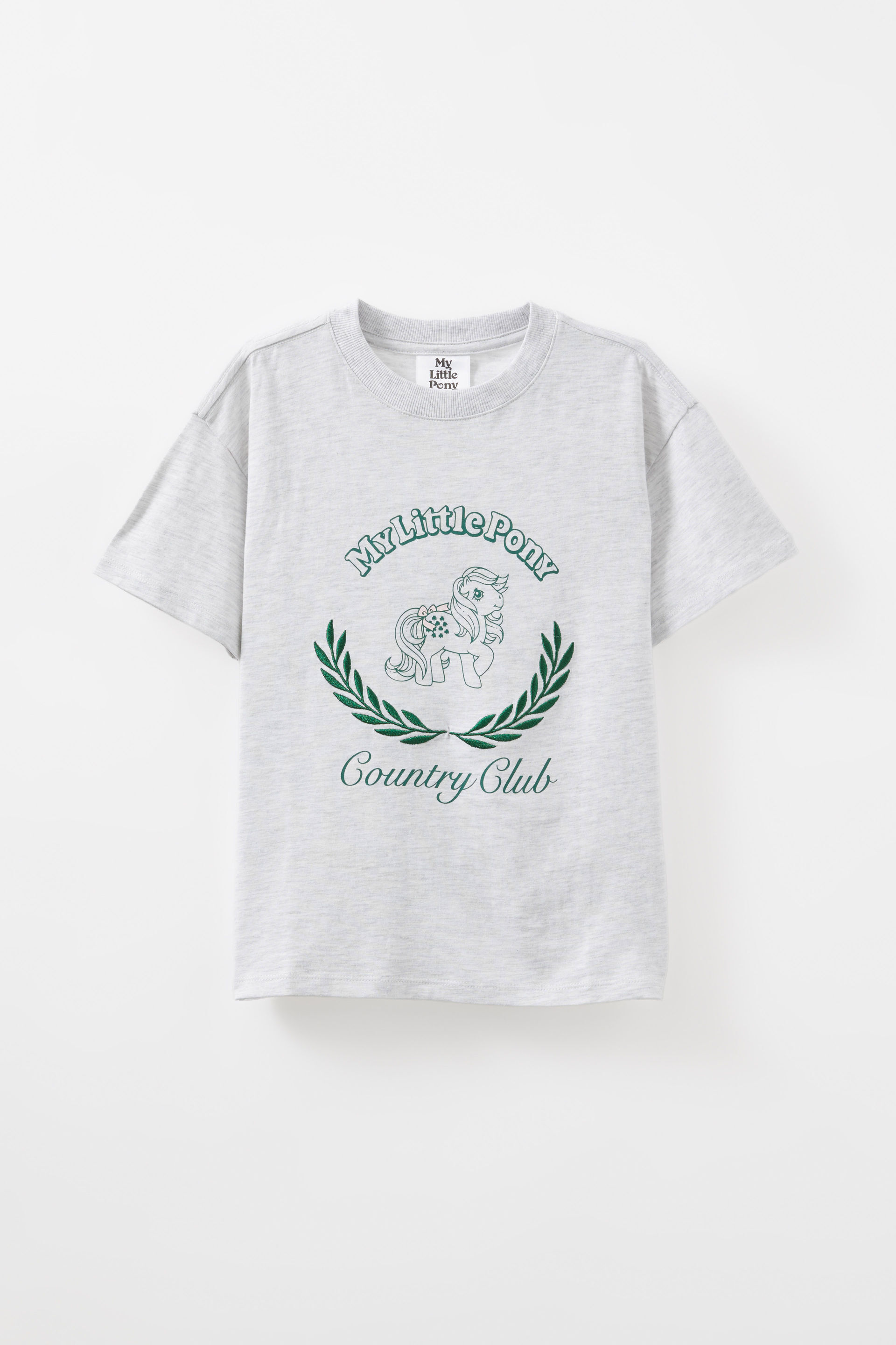 My Little Pony Drop Shoulder Short Sleeve Tee lcn has mlp country club/grey marle