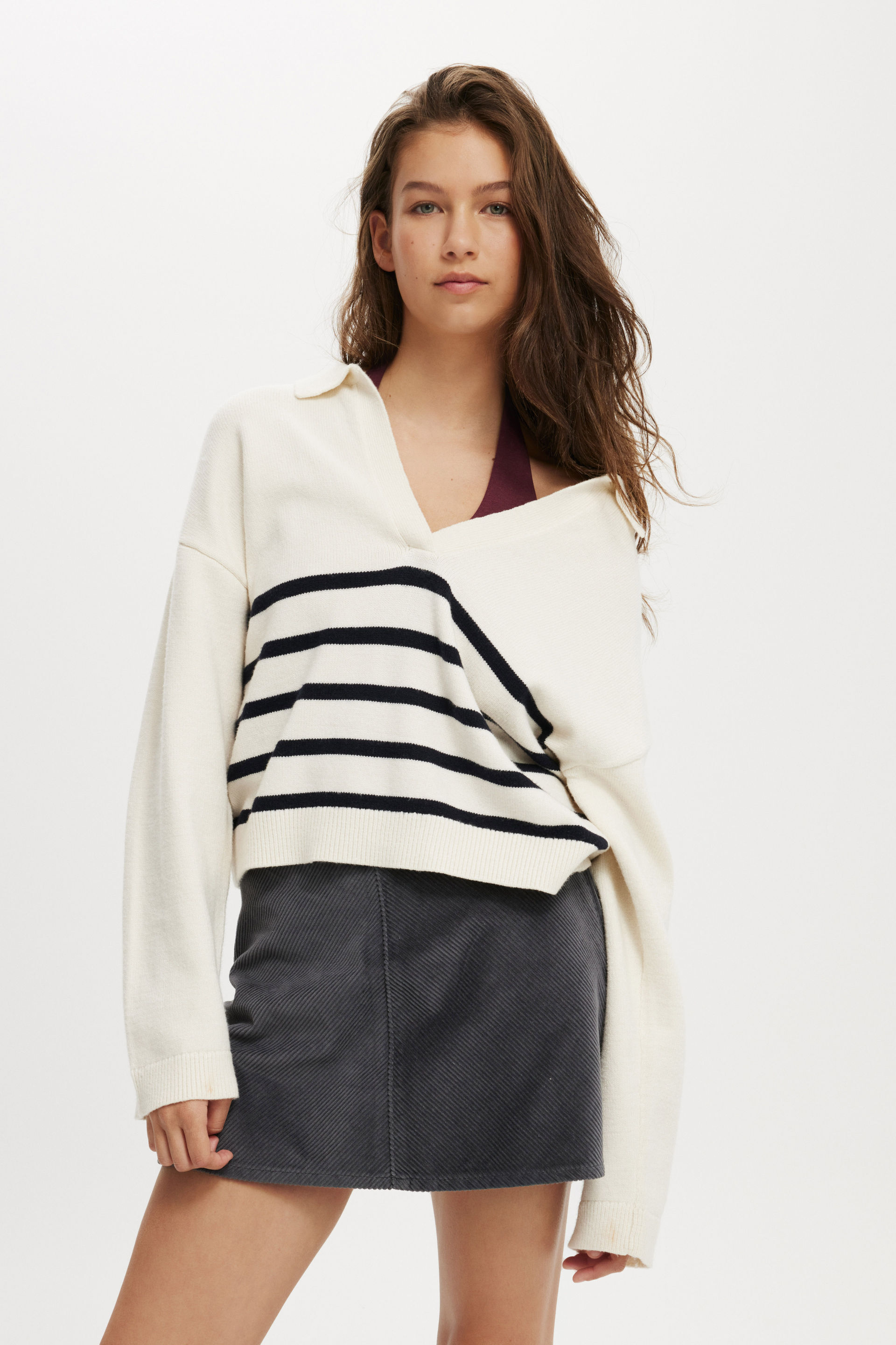 Cord Gigi Mini Skirt graphite