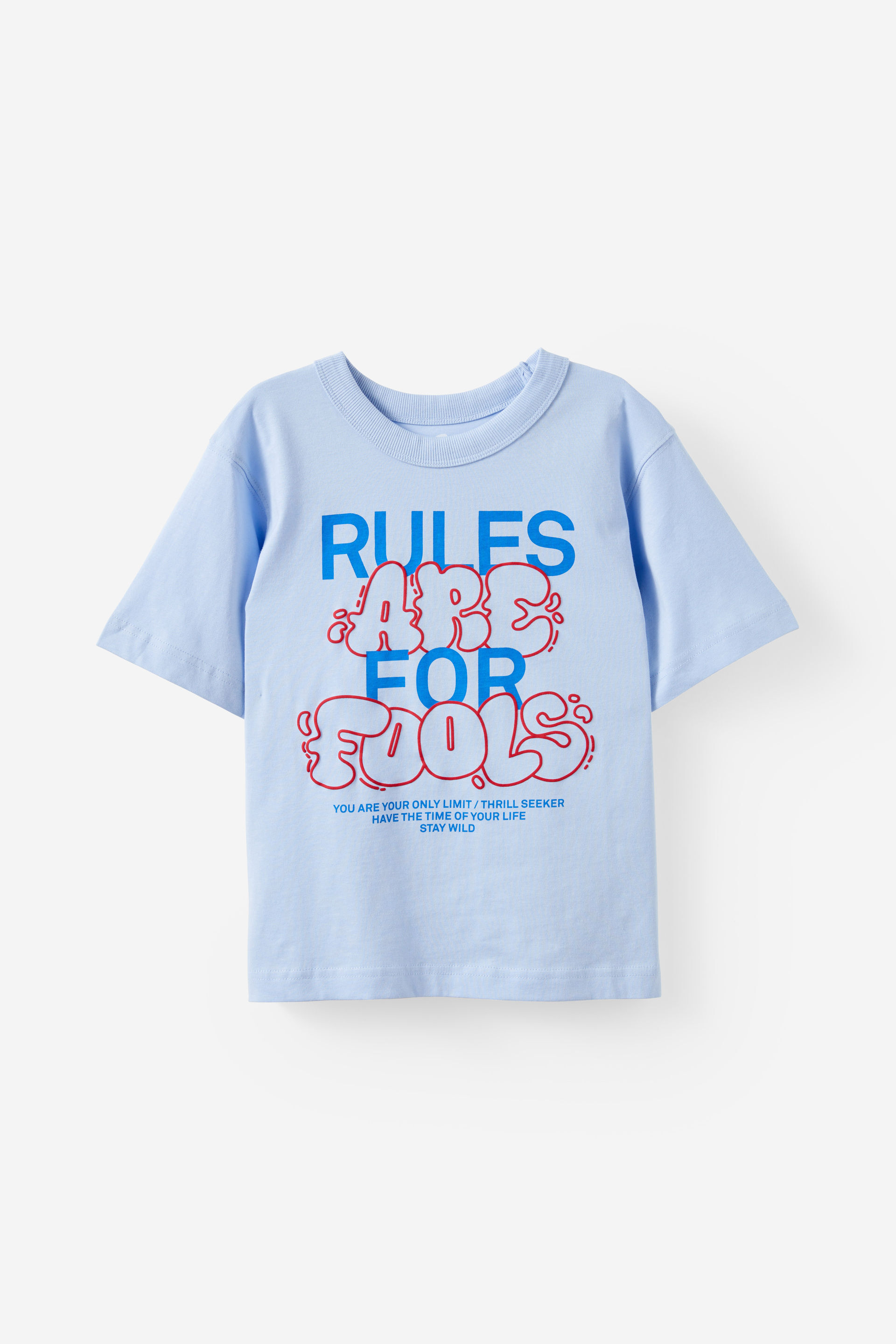 Jonny Short Sleeve Graphic Print Tee dawn blue/rules are for fools