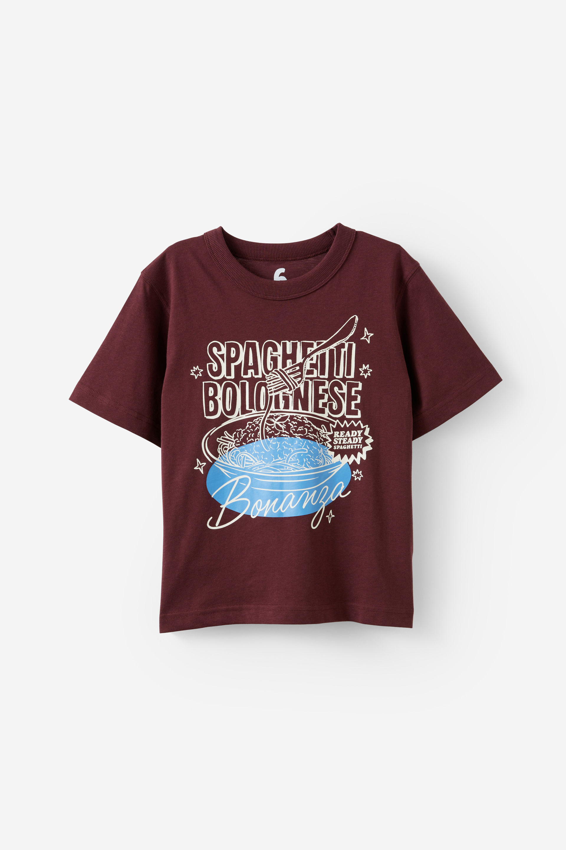 Jonny Short Sleeve Graphic Print Tee bordeaux/spaghetti bolognese bonanza