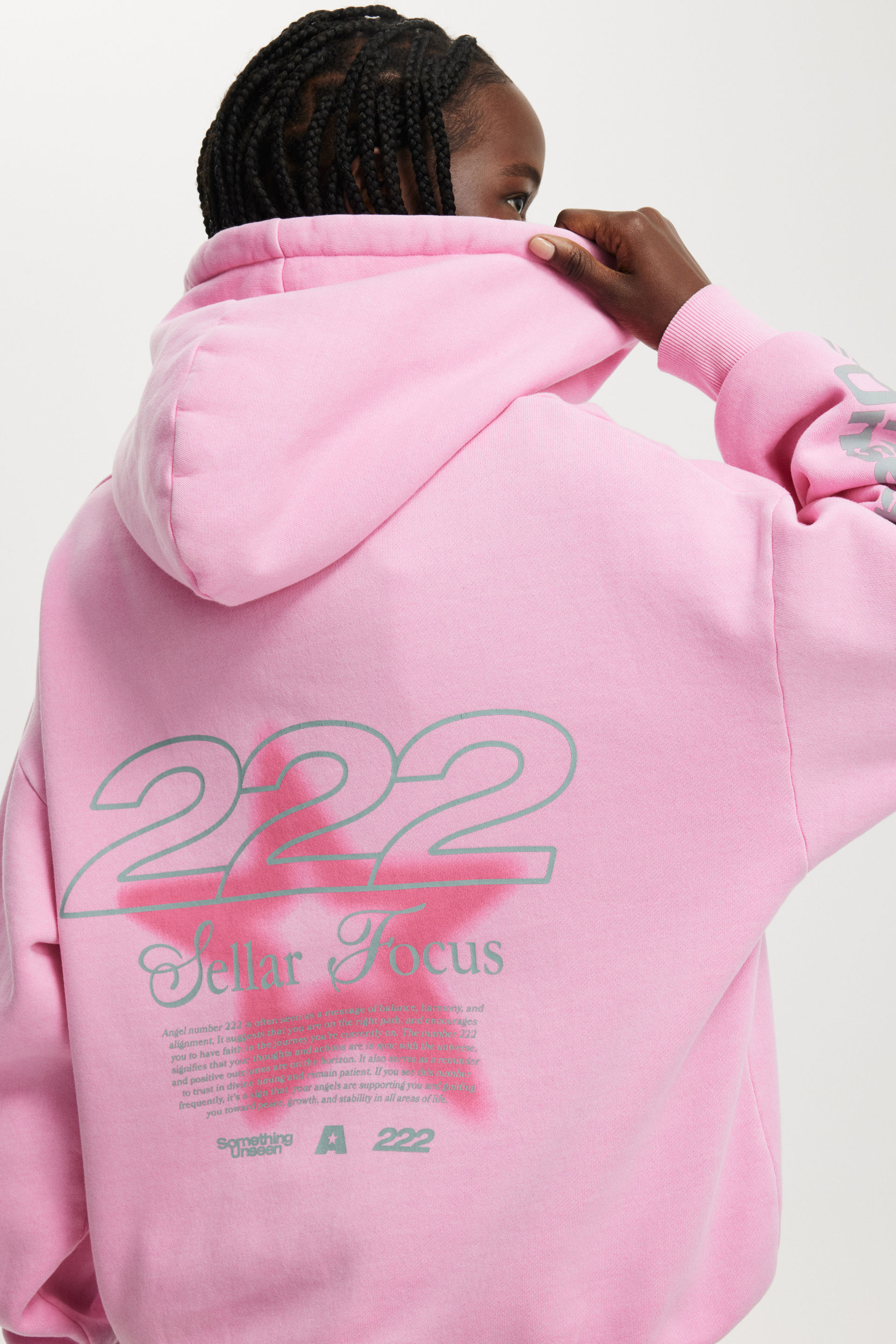 Graphic Fleece Hoodie 222 / lollipop pink