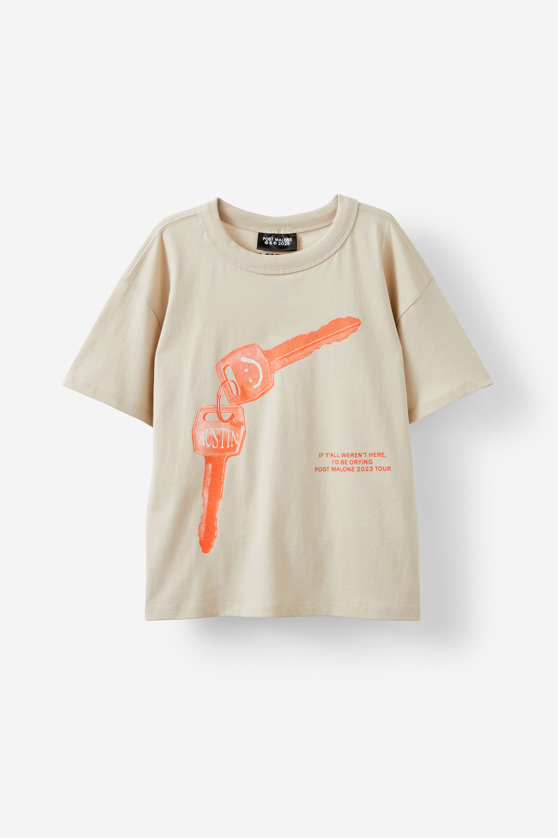 Post Malone Drop Shoulder Short Sleeve Tee lcn bra rainy day/post malone keys