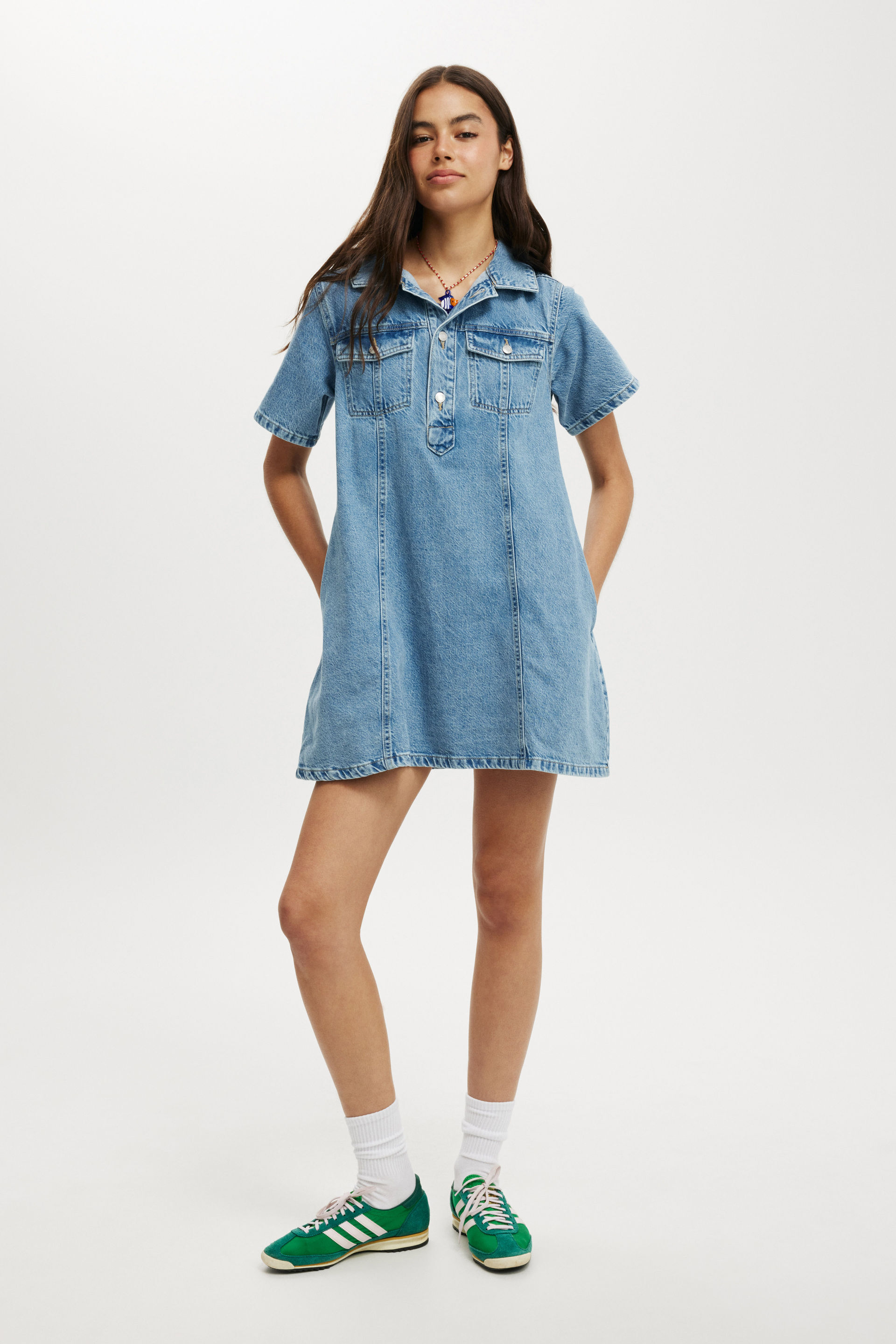 Original Denim Mini Dress cleanwater blue