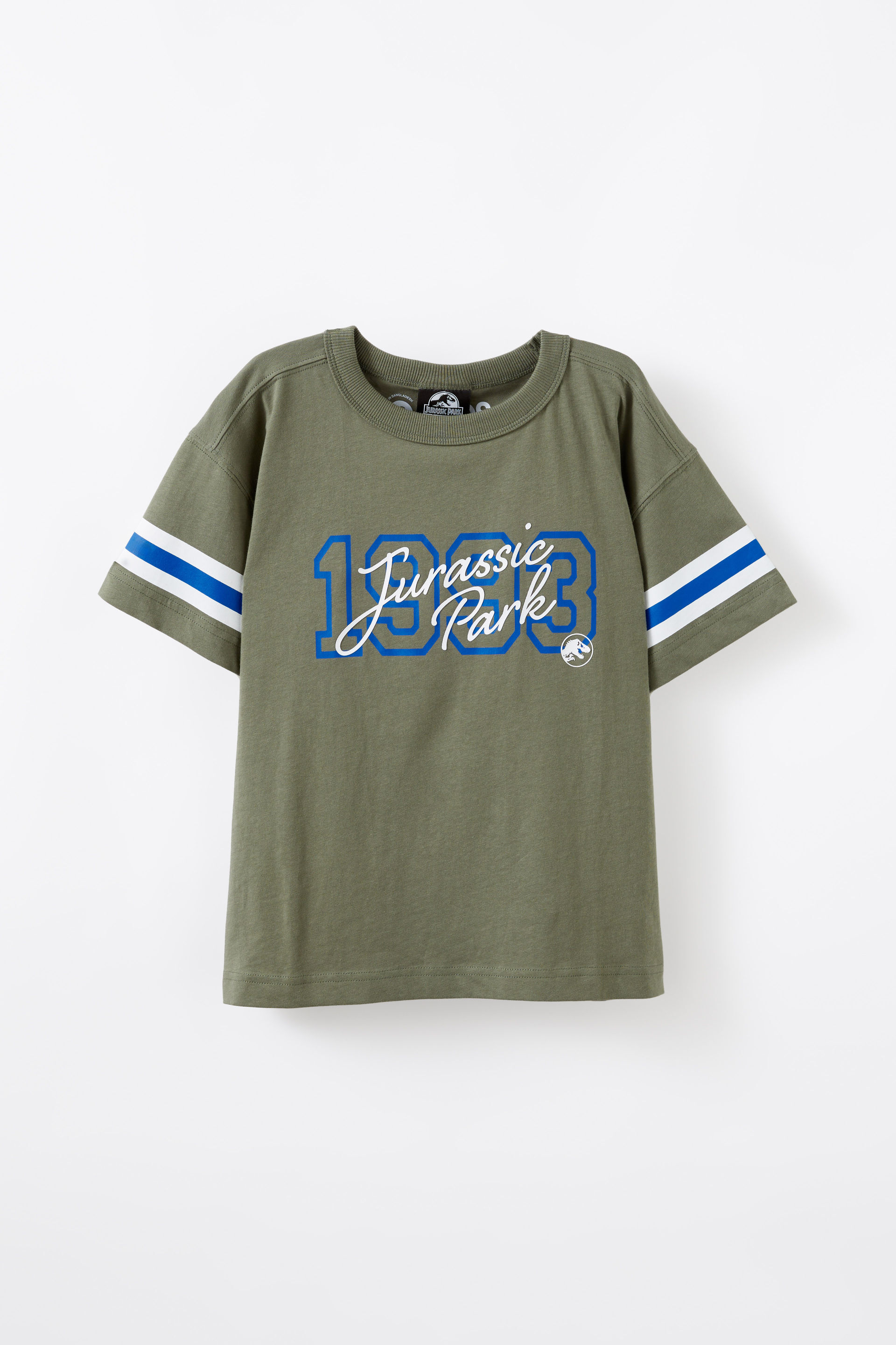 Jurassic Park Drop Shoulder Short Sleeve Tee lcn uni safari green/jurassic park 1993