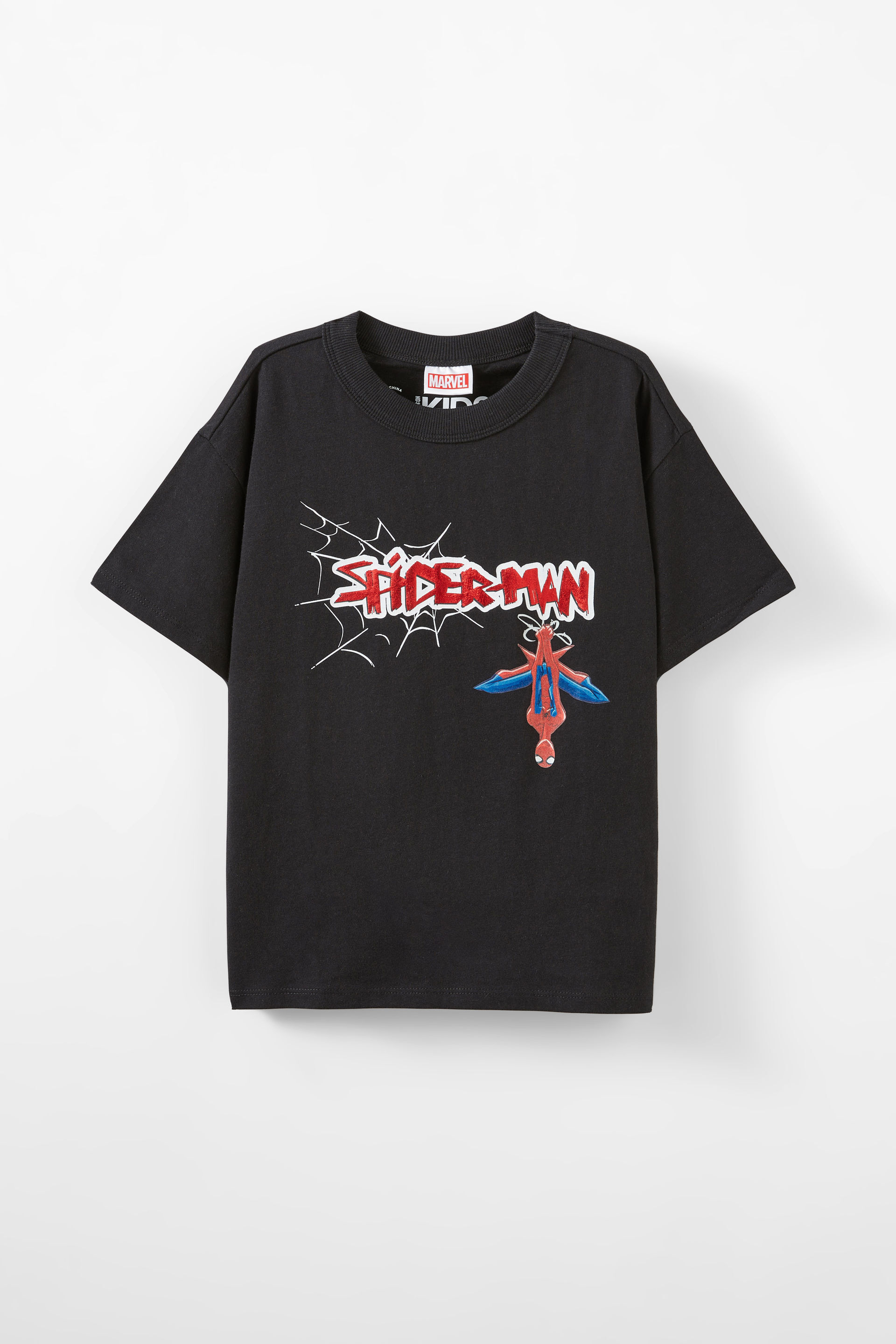 Spiderman Drop Shoulder Short Sleeve Tee lcn mar black/spiderman icon