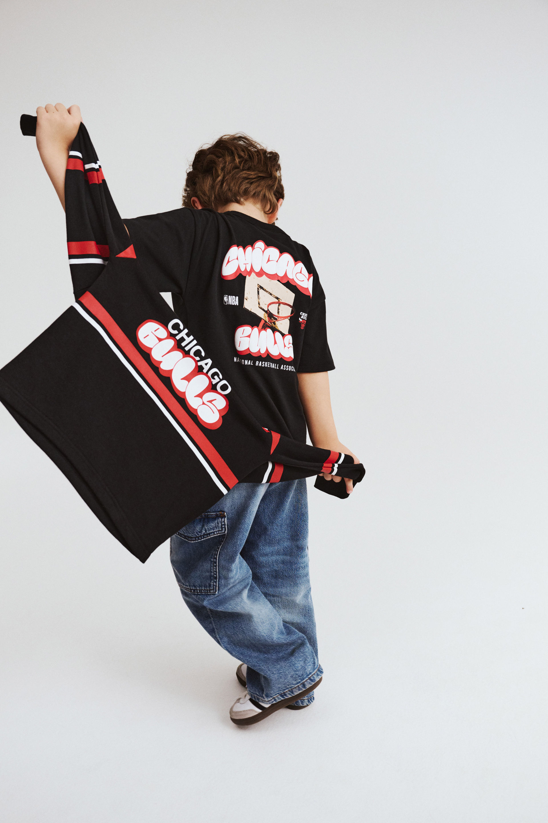 Chicago Bulls Drop Shoulder Short Sleeve Tee lcn nba black/chicago bulls