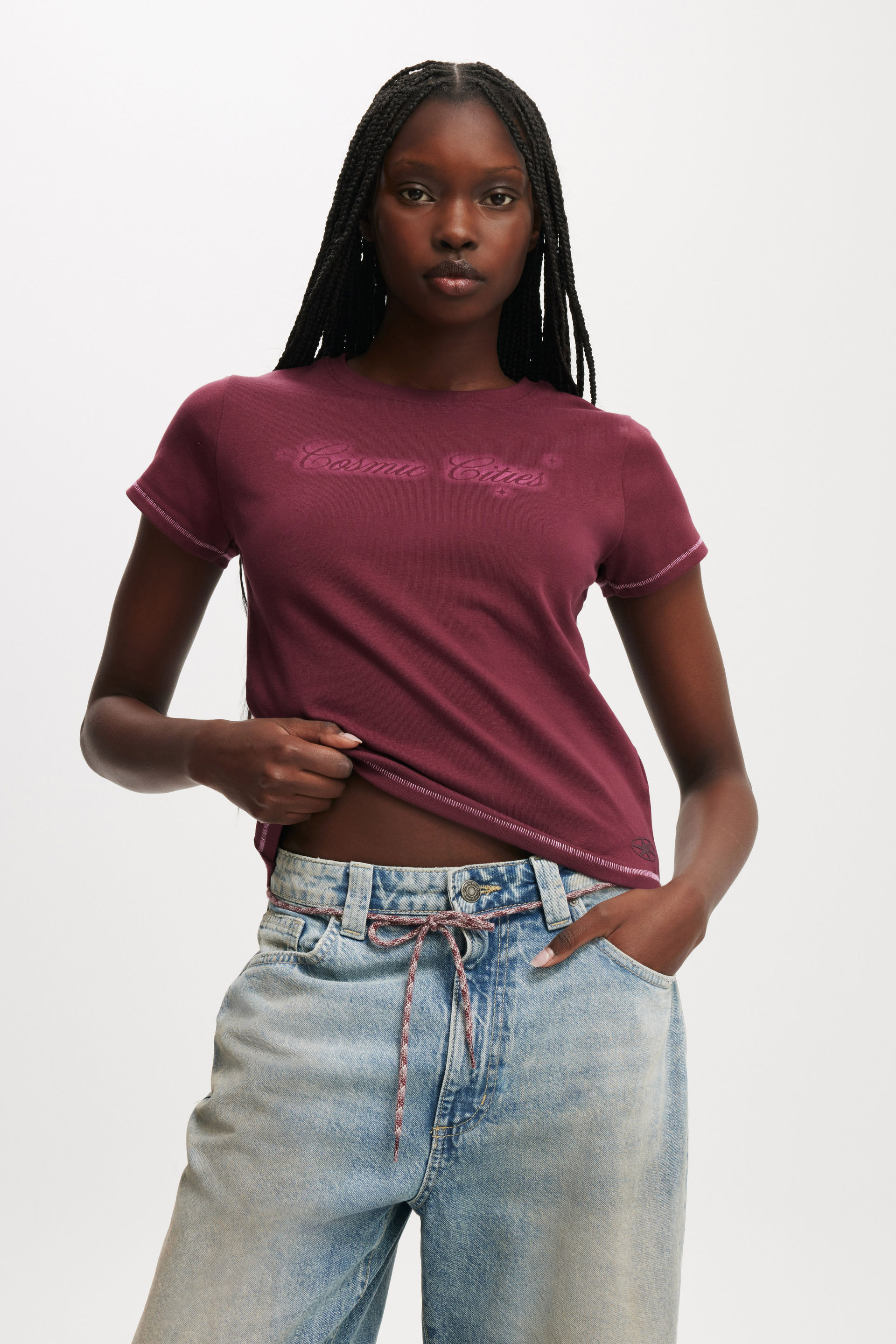 Baby Graphic Tee cosmic cities/ sour cherry