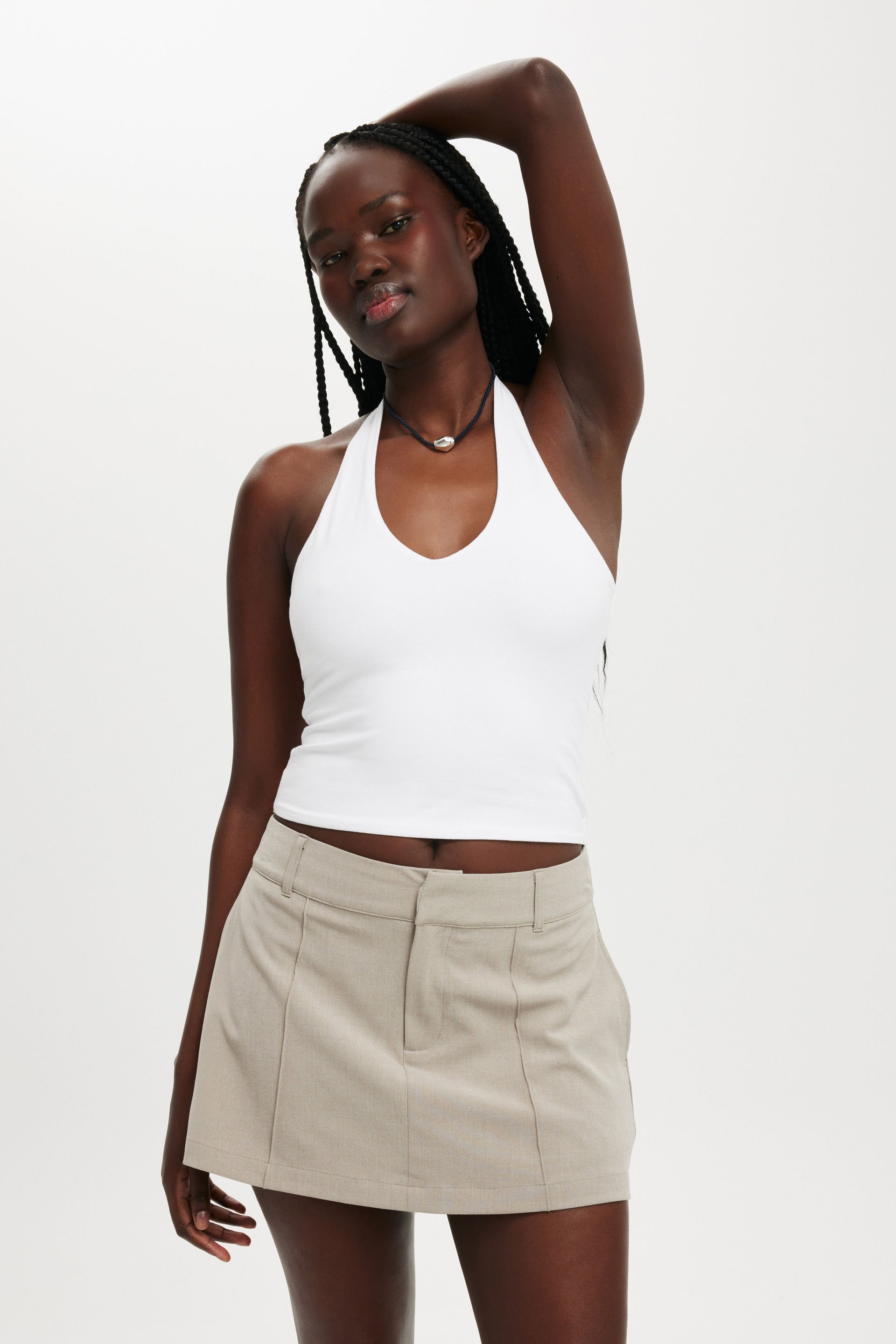 Luis Suiting Skirt taupe marle