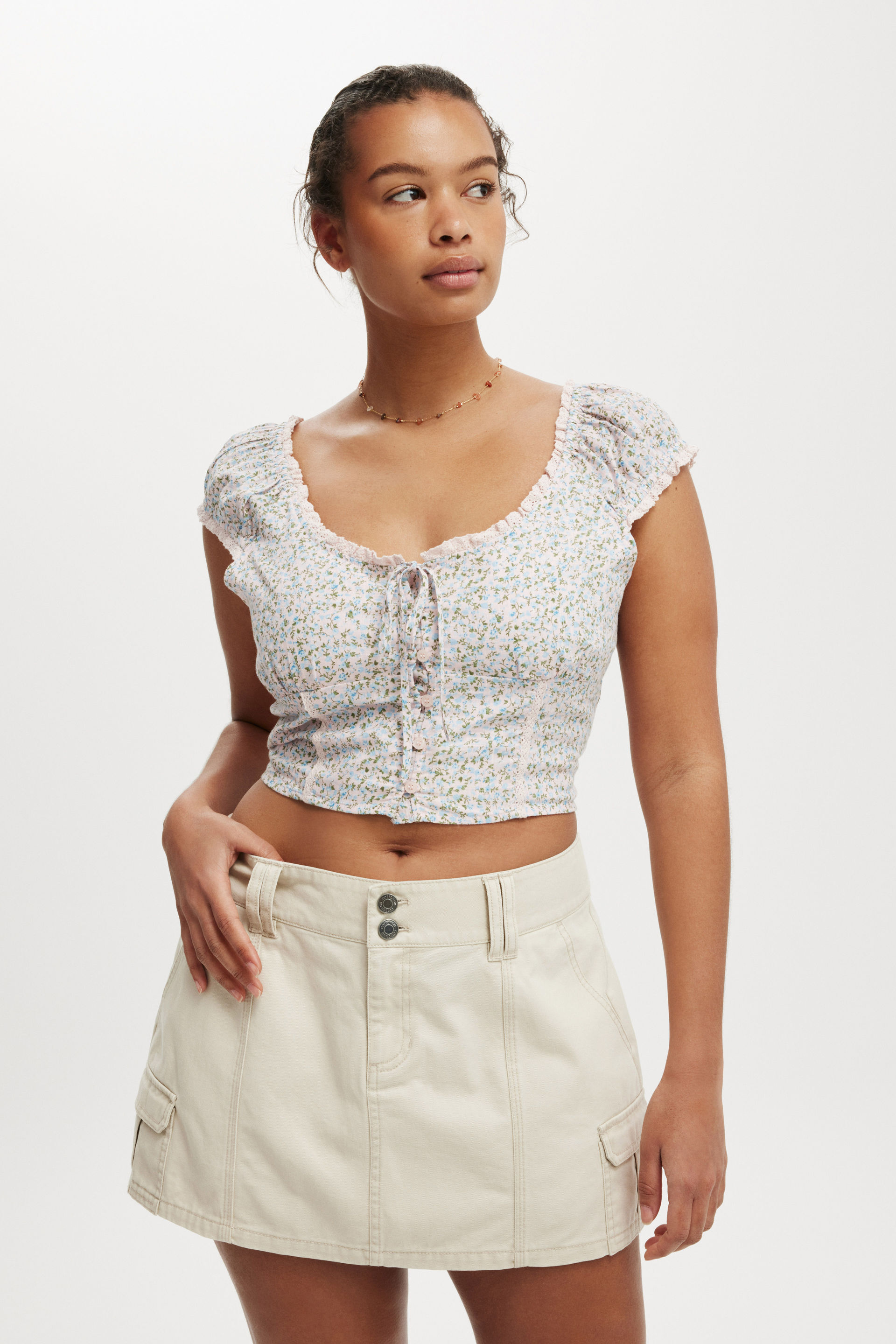 Benny Cargo Skirt ecru
