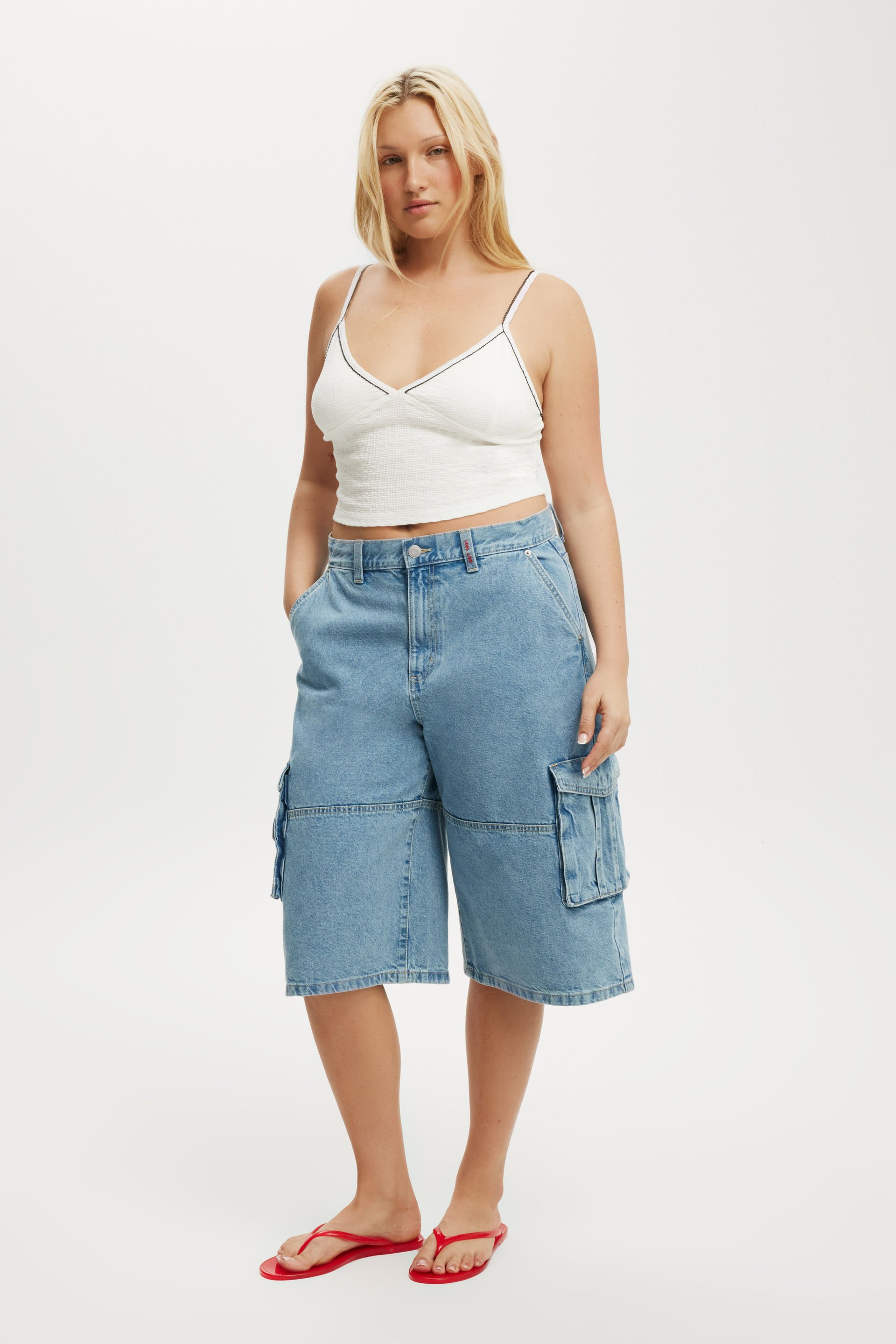 91 Baggy Denim Jort cleanwater blue/cargo