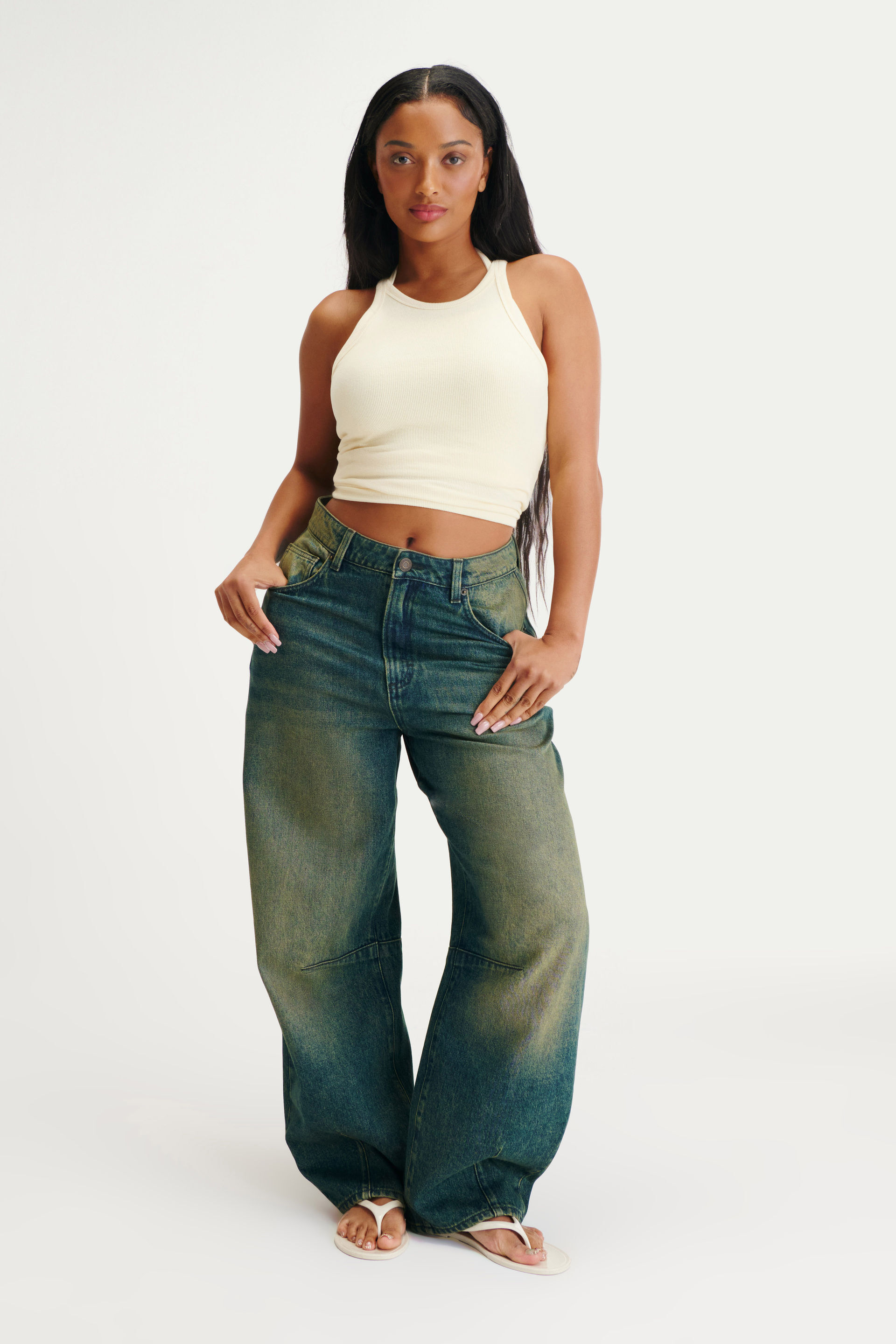 Curvy Barrel Jean y2k washed blue