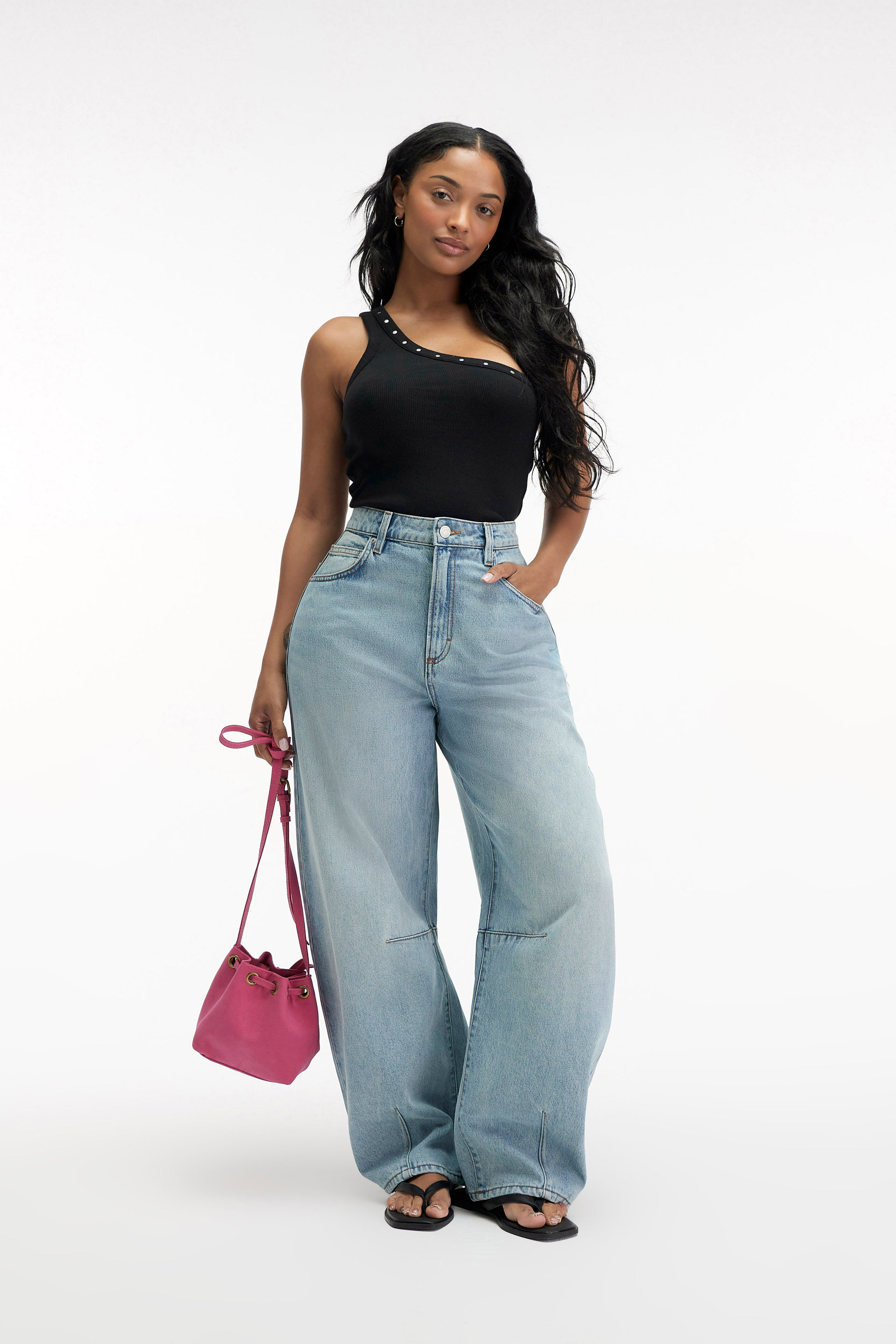 Curvy Barrel Jean rush blue