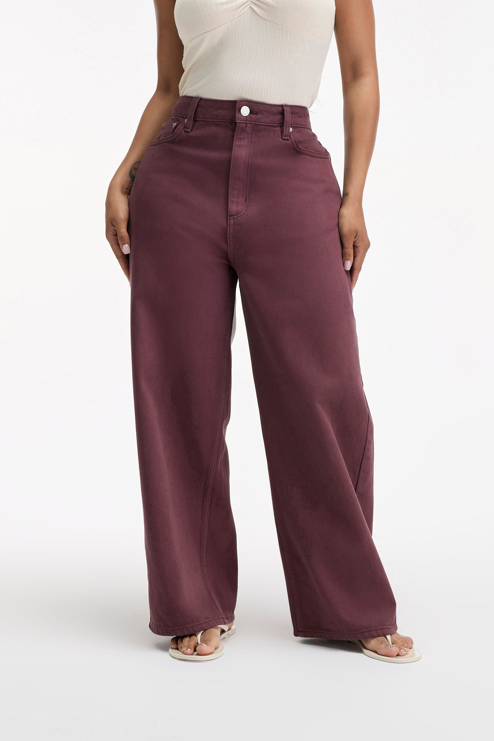 Curvy Boyfriend Super Baggy Jean berry wash