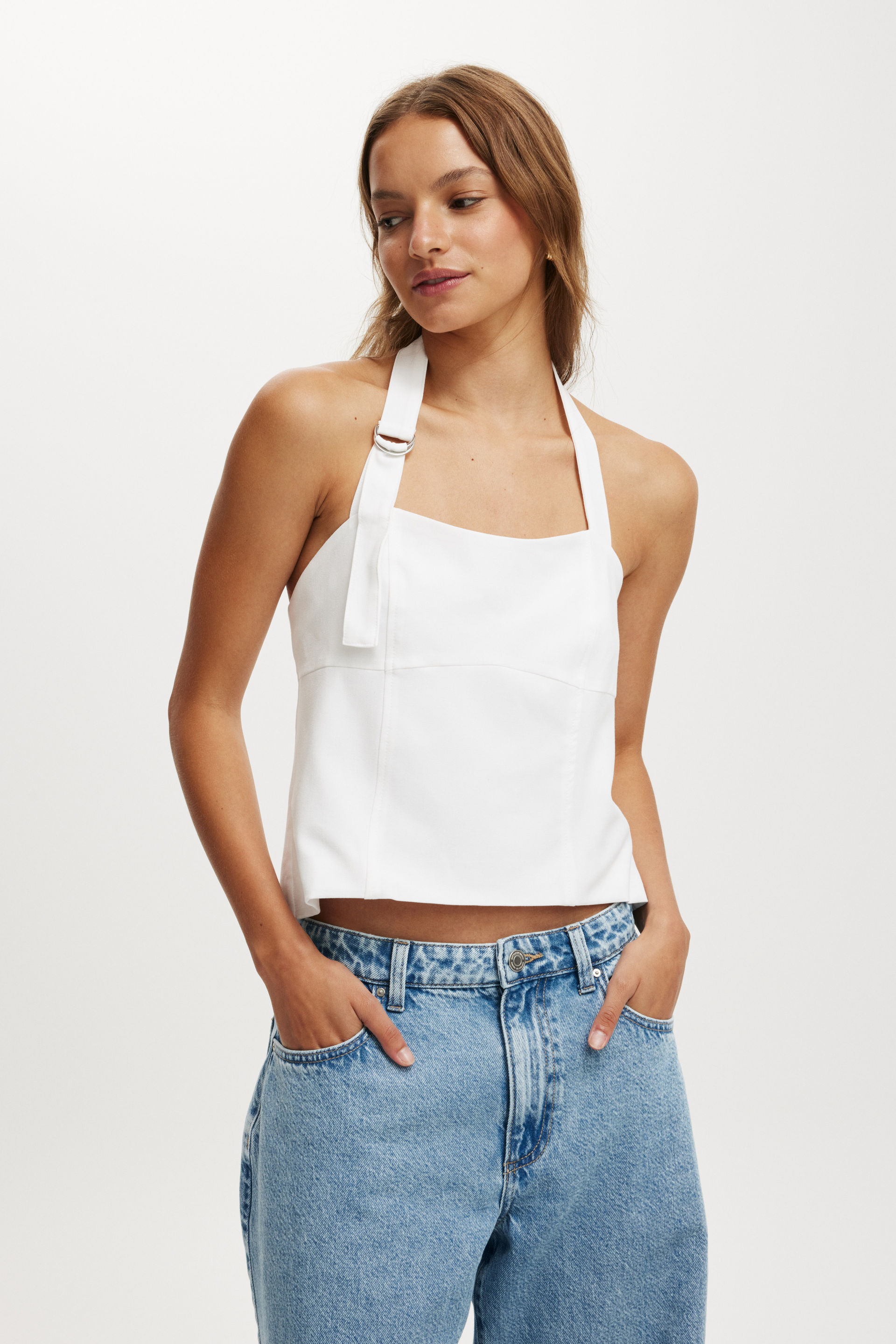 Luis Halter Seam Top white