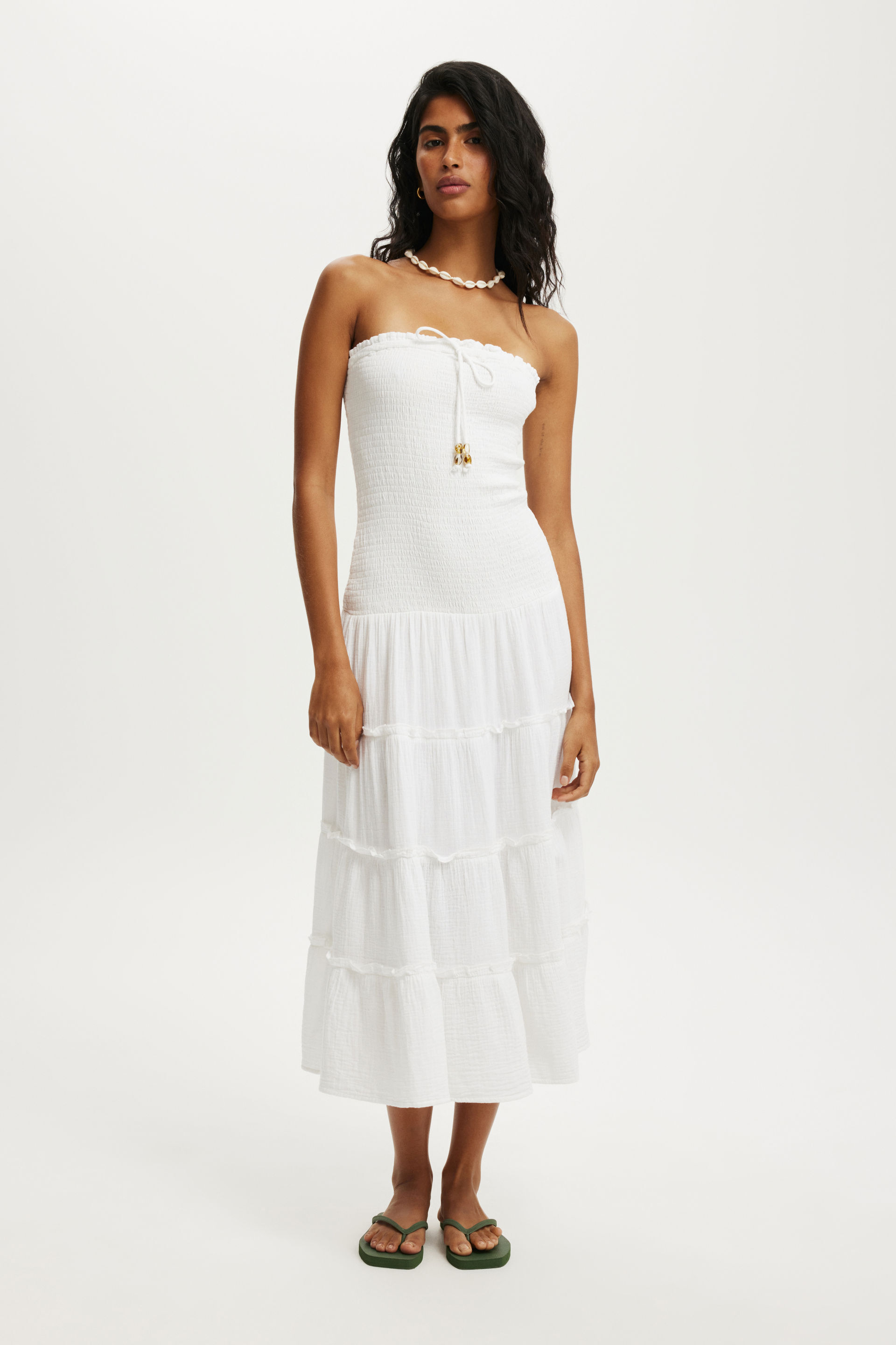 Jet Set Tube Maxi Dress white