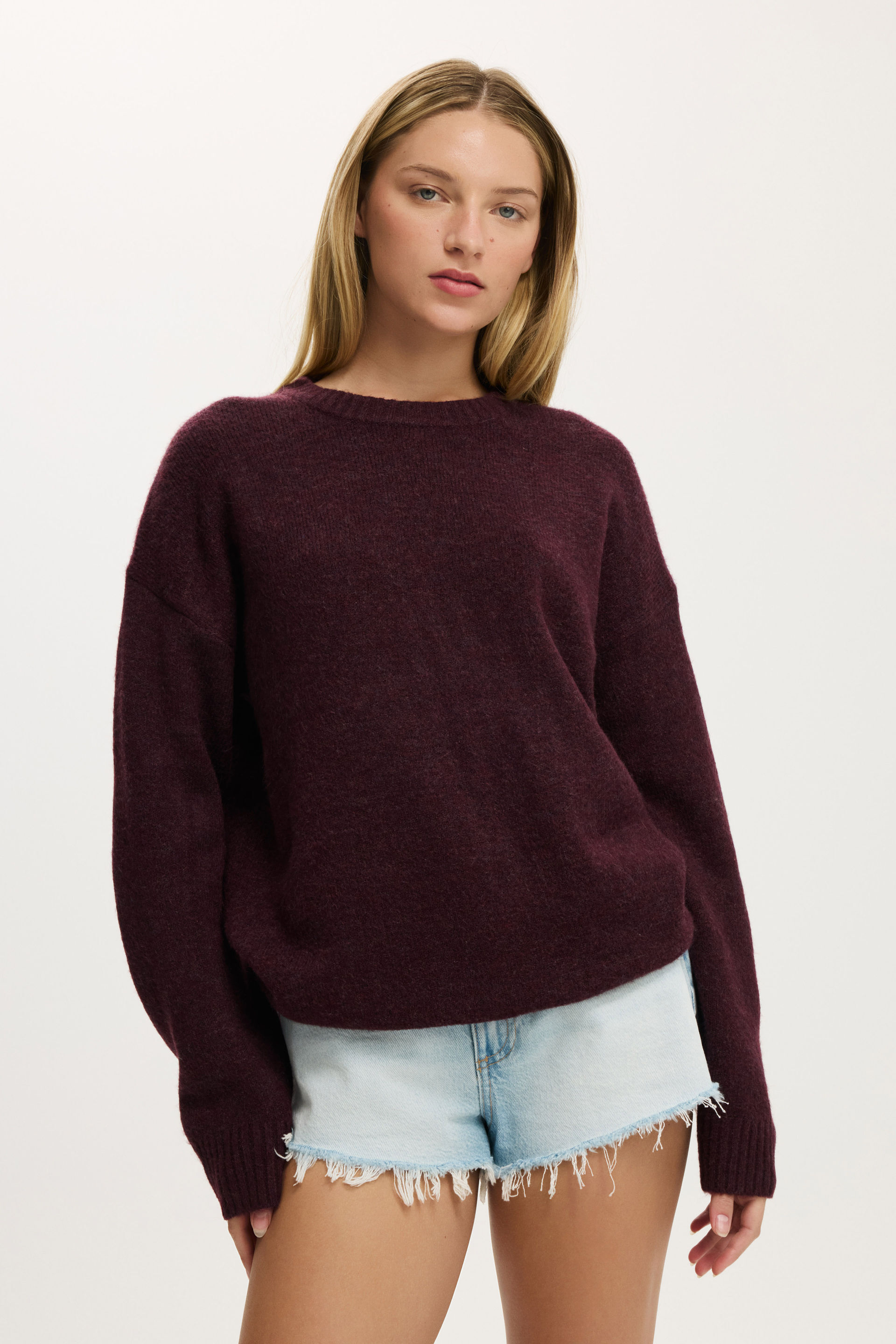 Luxe Crew Sweater burgundy