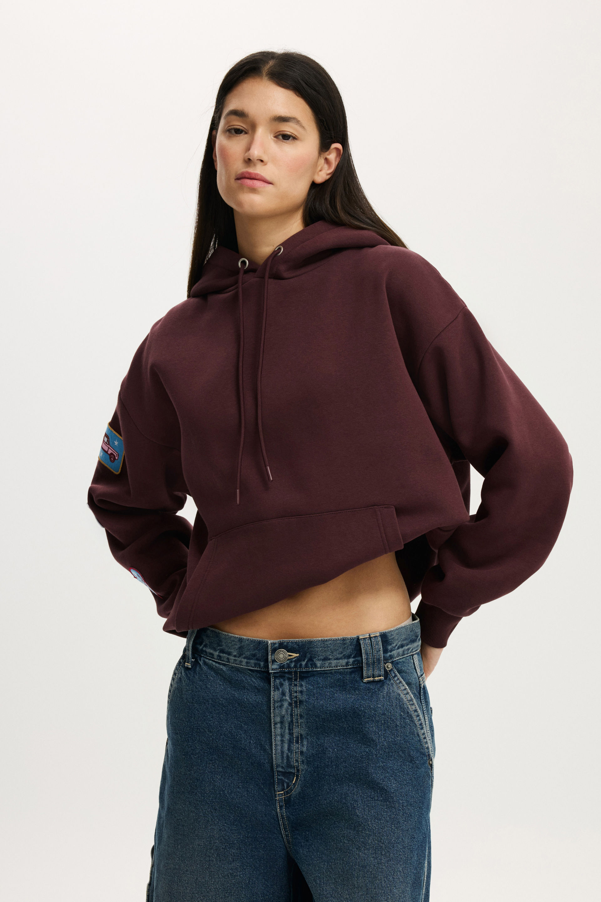 Premium Oversized Graphic Hoodie roadtrip to nowhere/burnt sangria