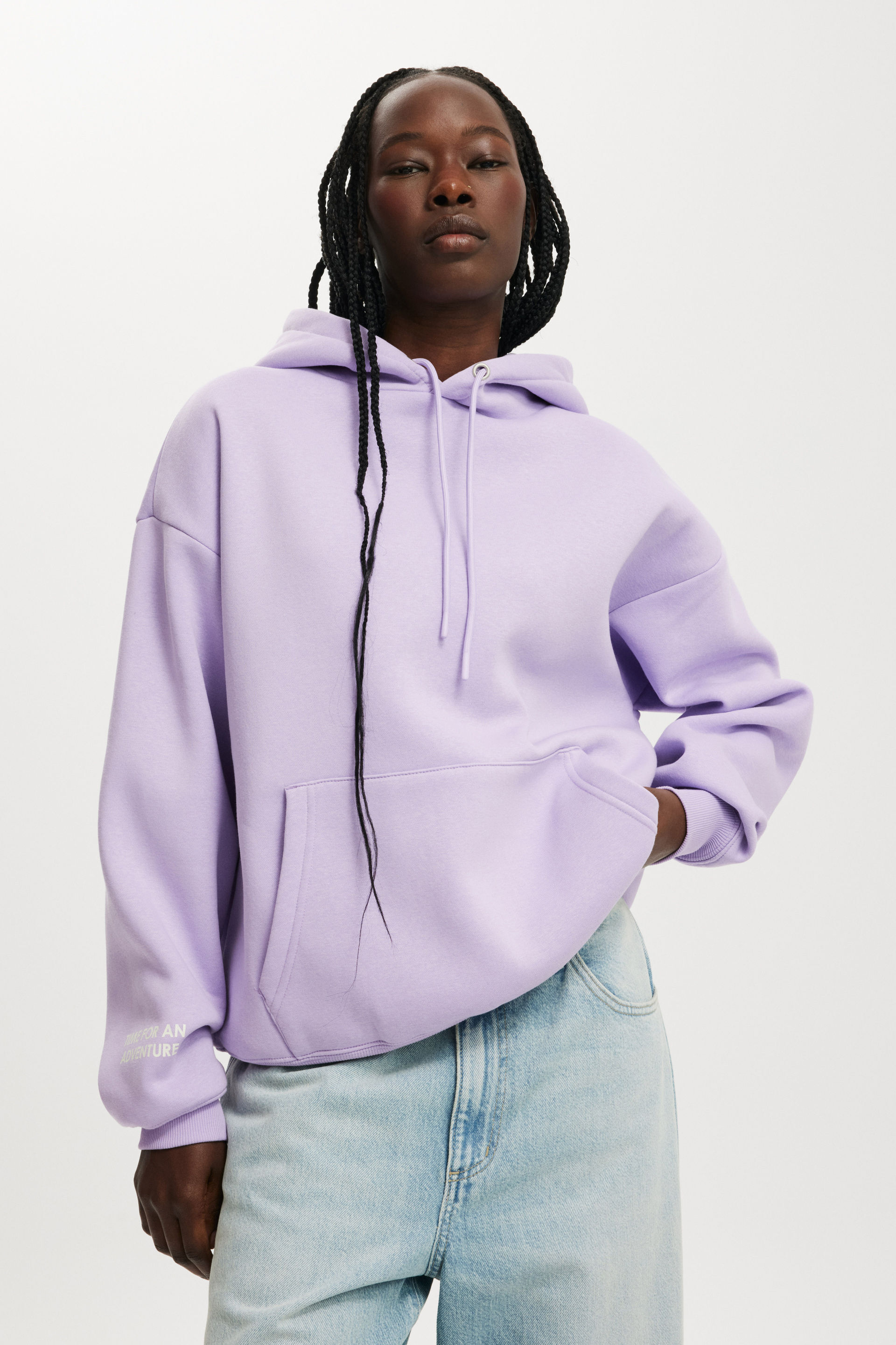 Premium Oversized Graphic Hoodie pitstop/lilac
