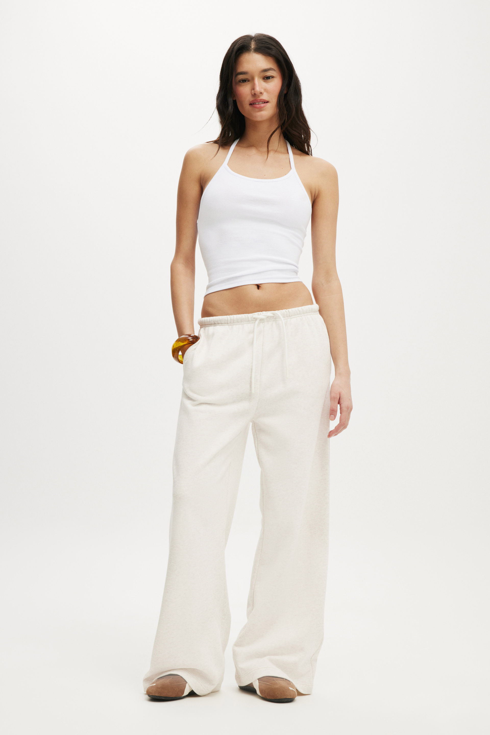Wide Leg Sweatpant oatmeal marle