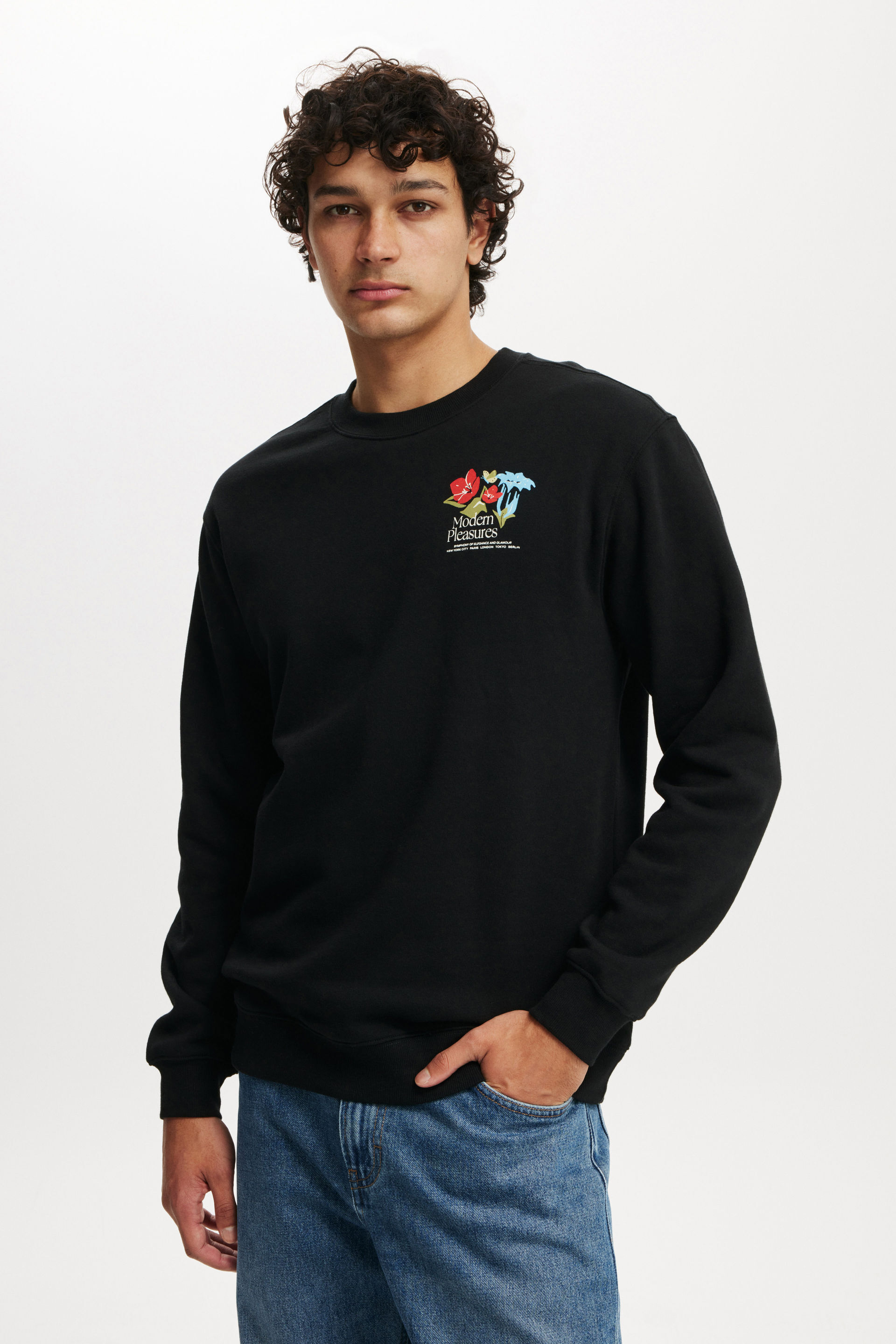 Graphic Crew Fleece black/modern
