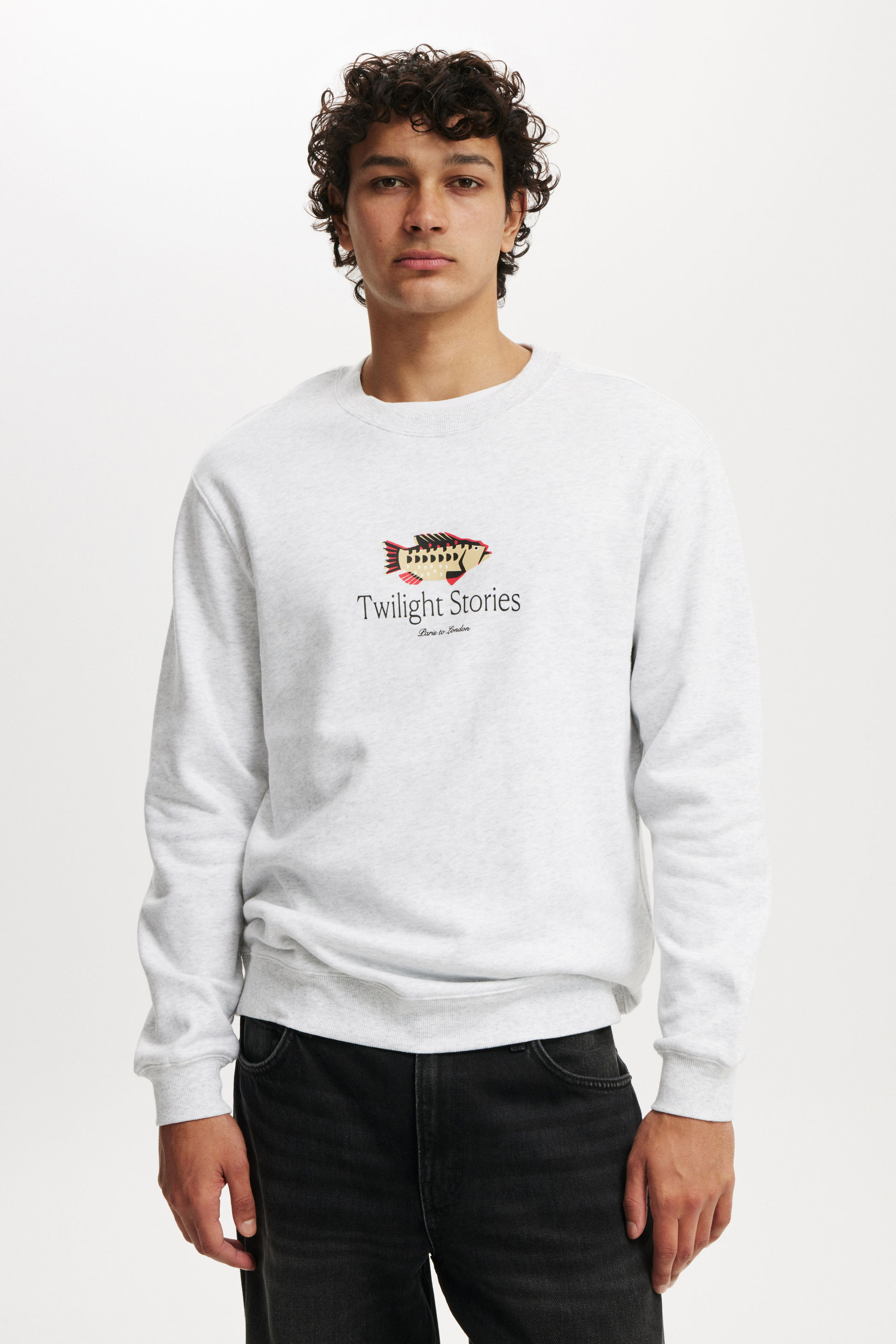 Graphic Crew Fleece athletic marle / twilight