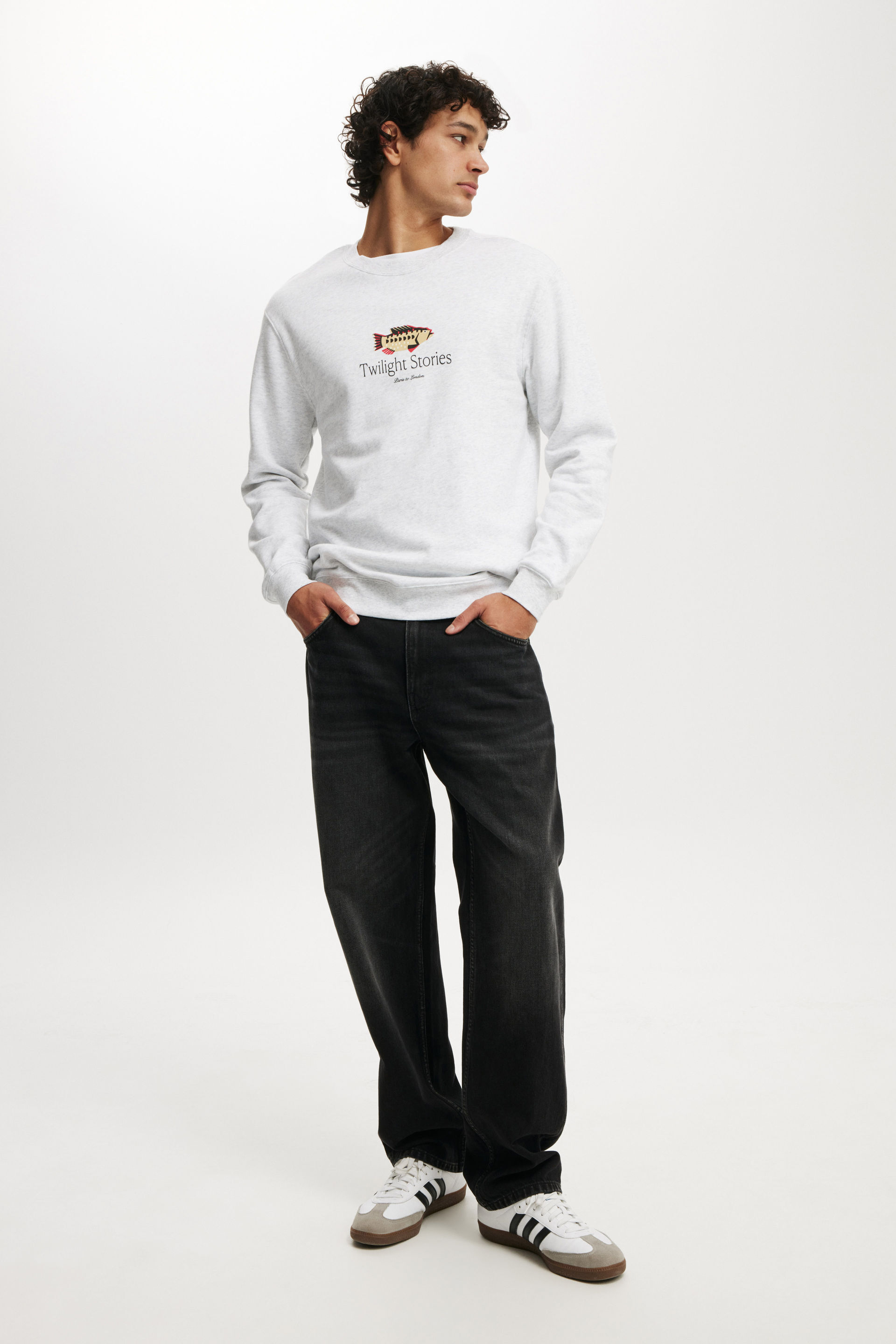 Graphic Crew Fleece athletic marle / twilight