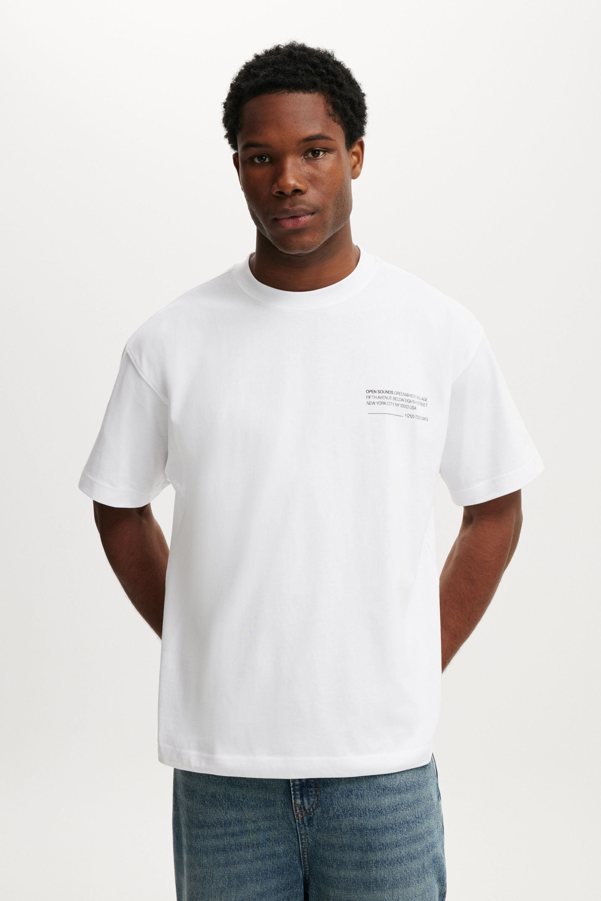 Box Fit Text T-Shirt white/open sounds
