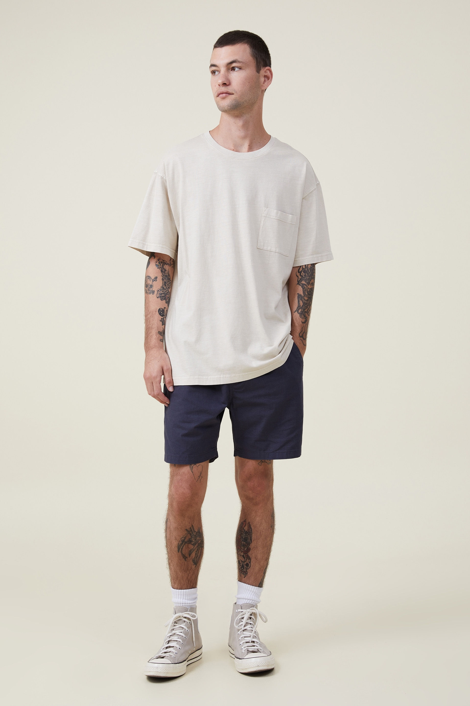 Easy Short navy texture