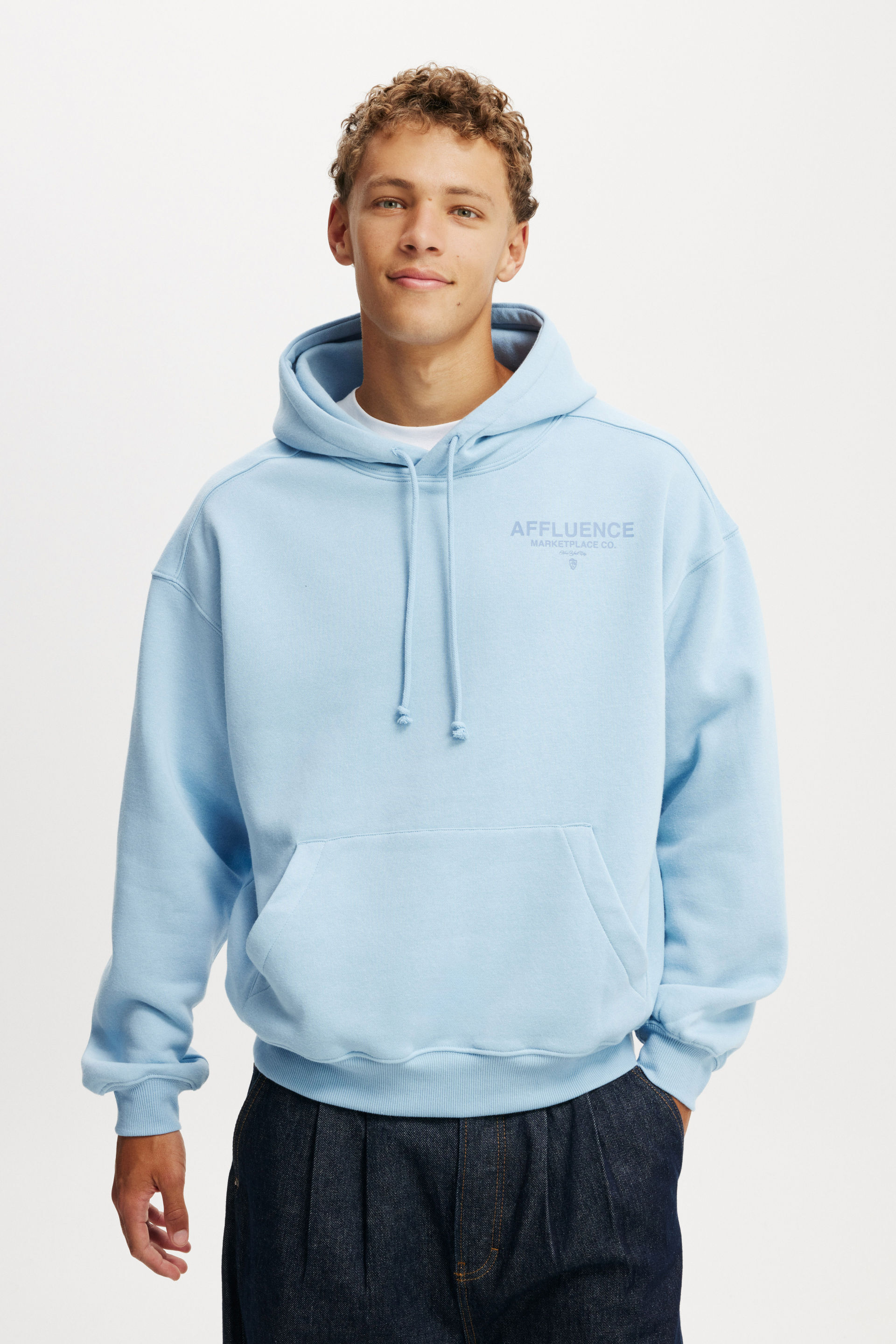 Box Fit Graphic Hoodie pearl blue/affluence