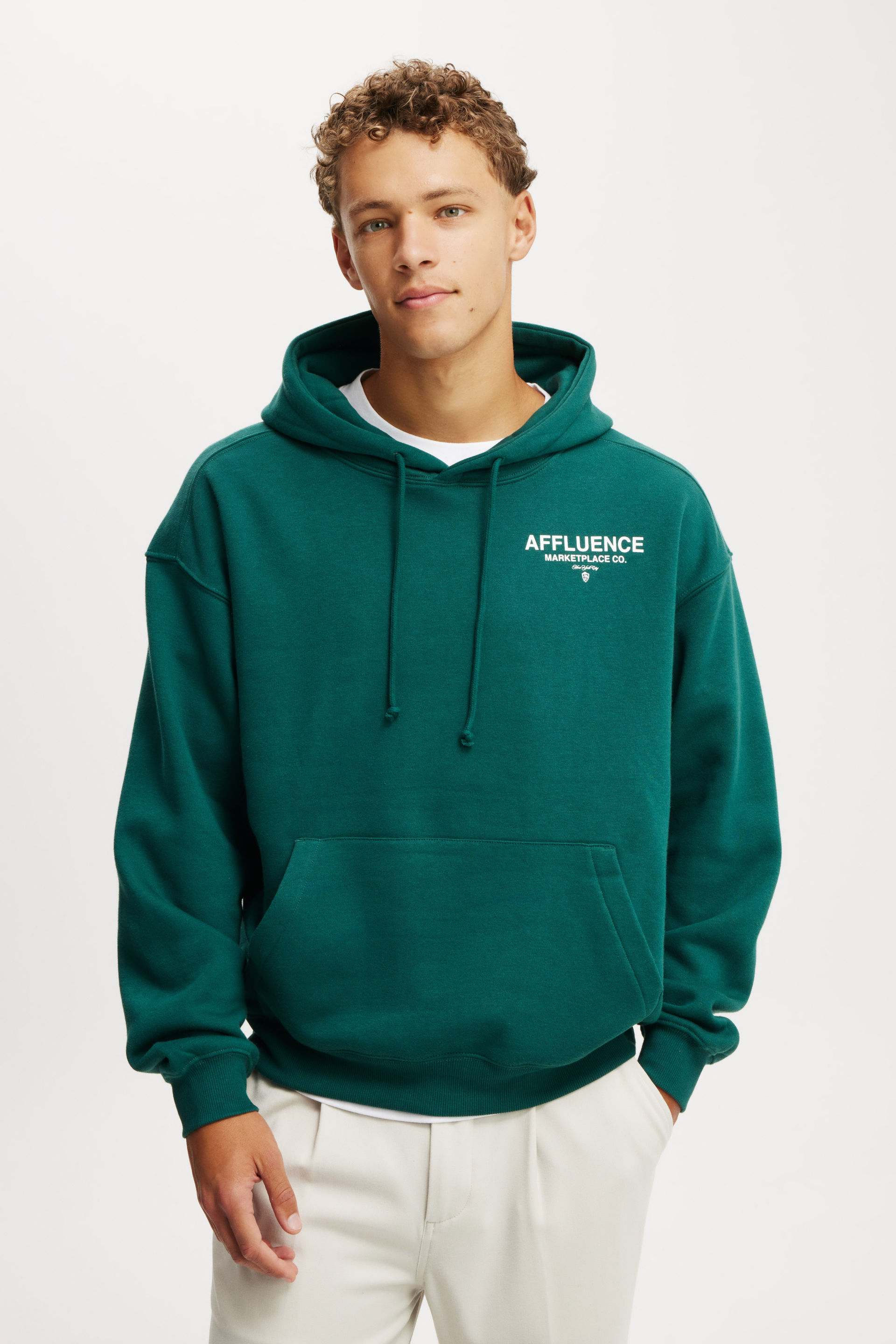 Box Fit Graphic Hoodie evergreen/affluence