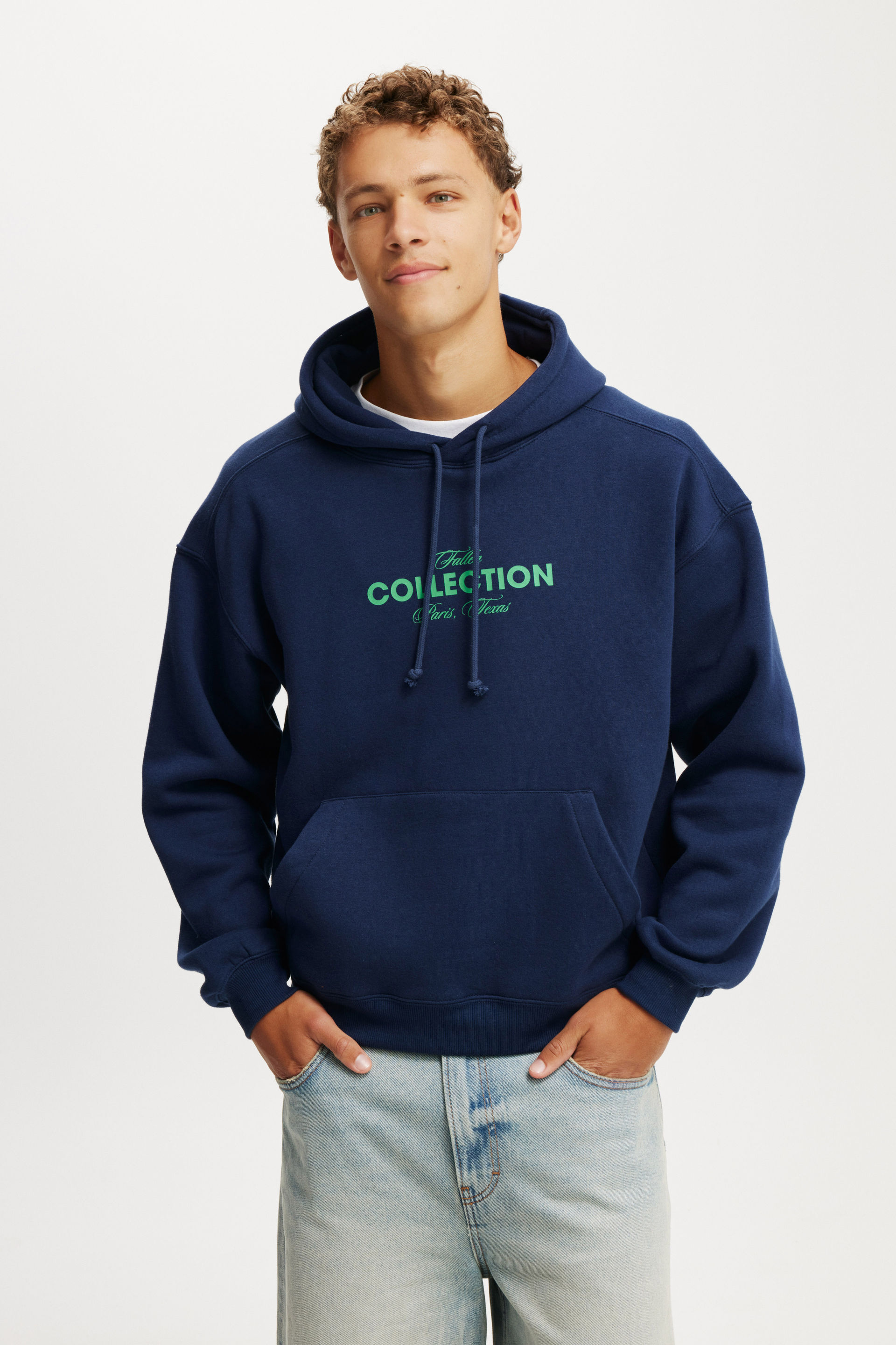 Box Fit Graphic Hoodie indigo/fallen collective