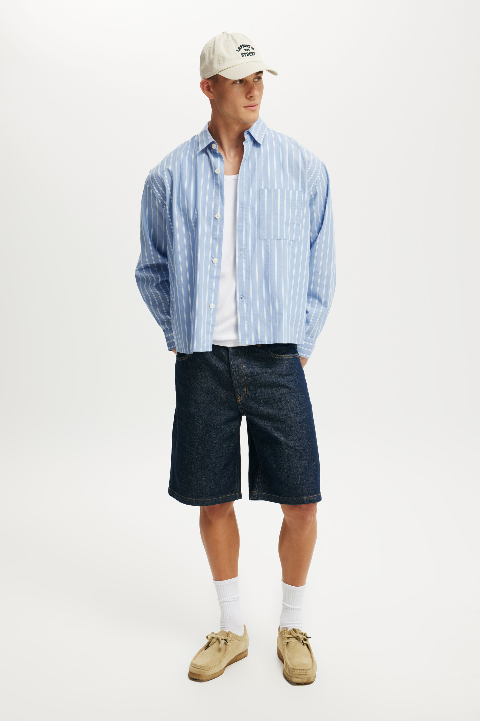 Baggy Denim Short shutter blue