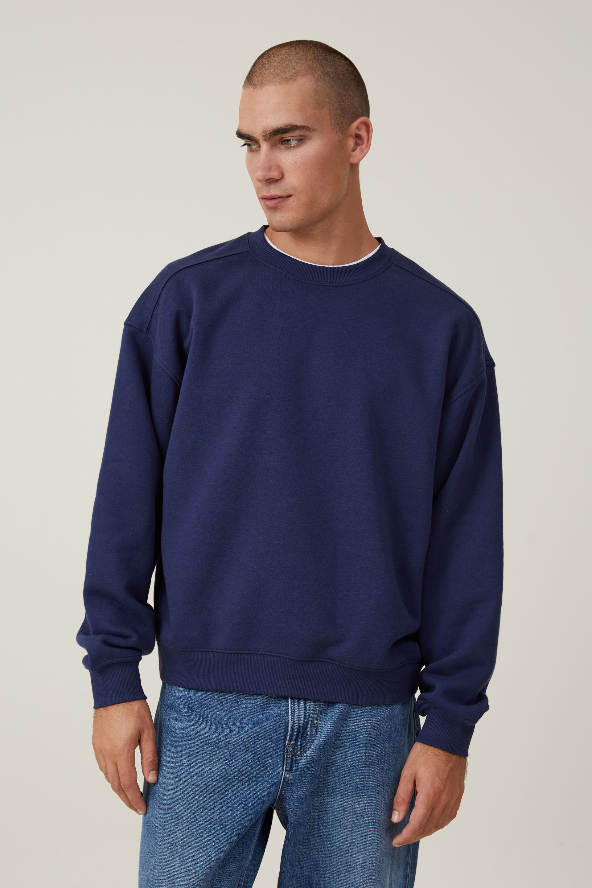 Box Fit Crew Sweater indigo