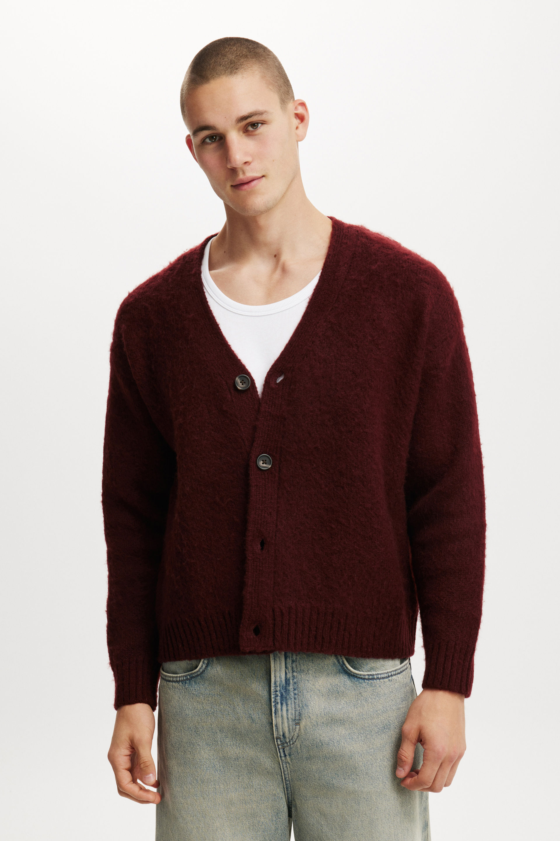 Cropped Cardigan mahogany