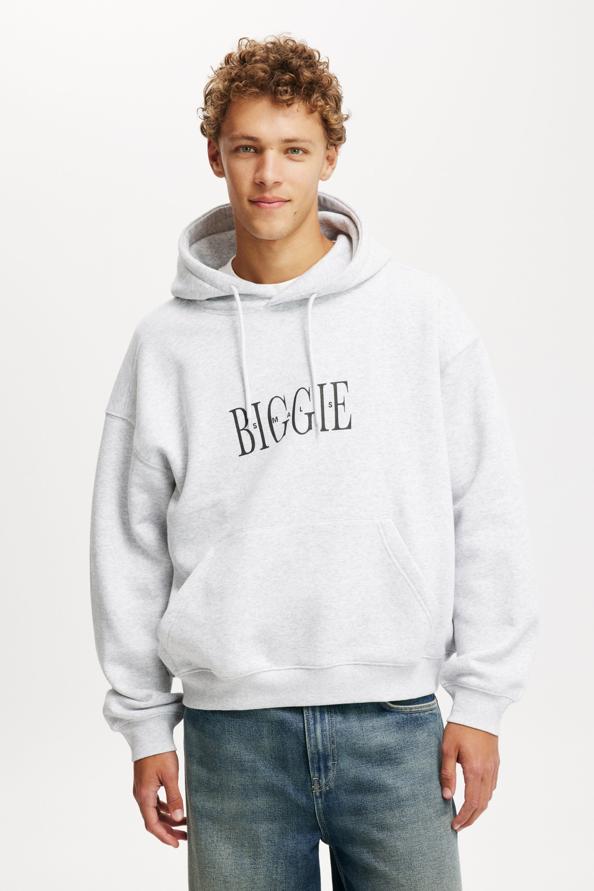 Box Fit Music Hoodie lcn mt grey marle/biggie - biggie smalls