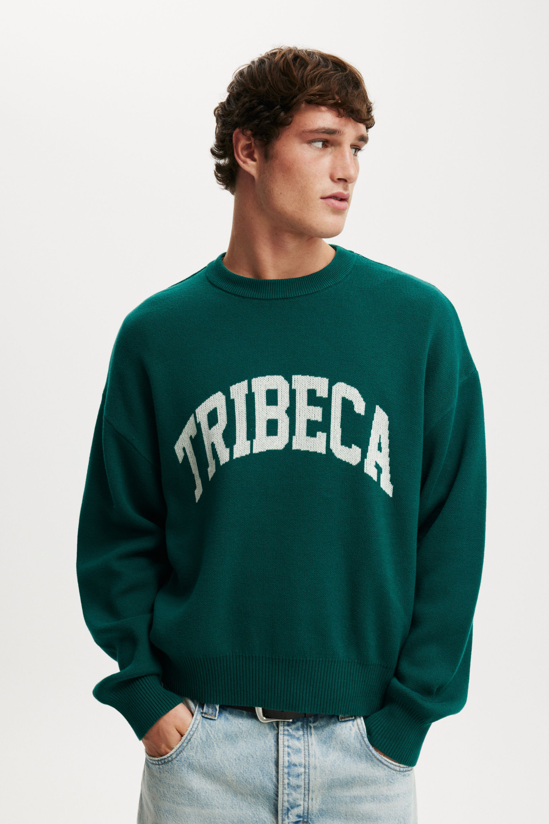 Heritage Crew Knit deep green