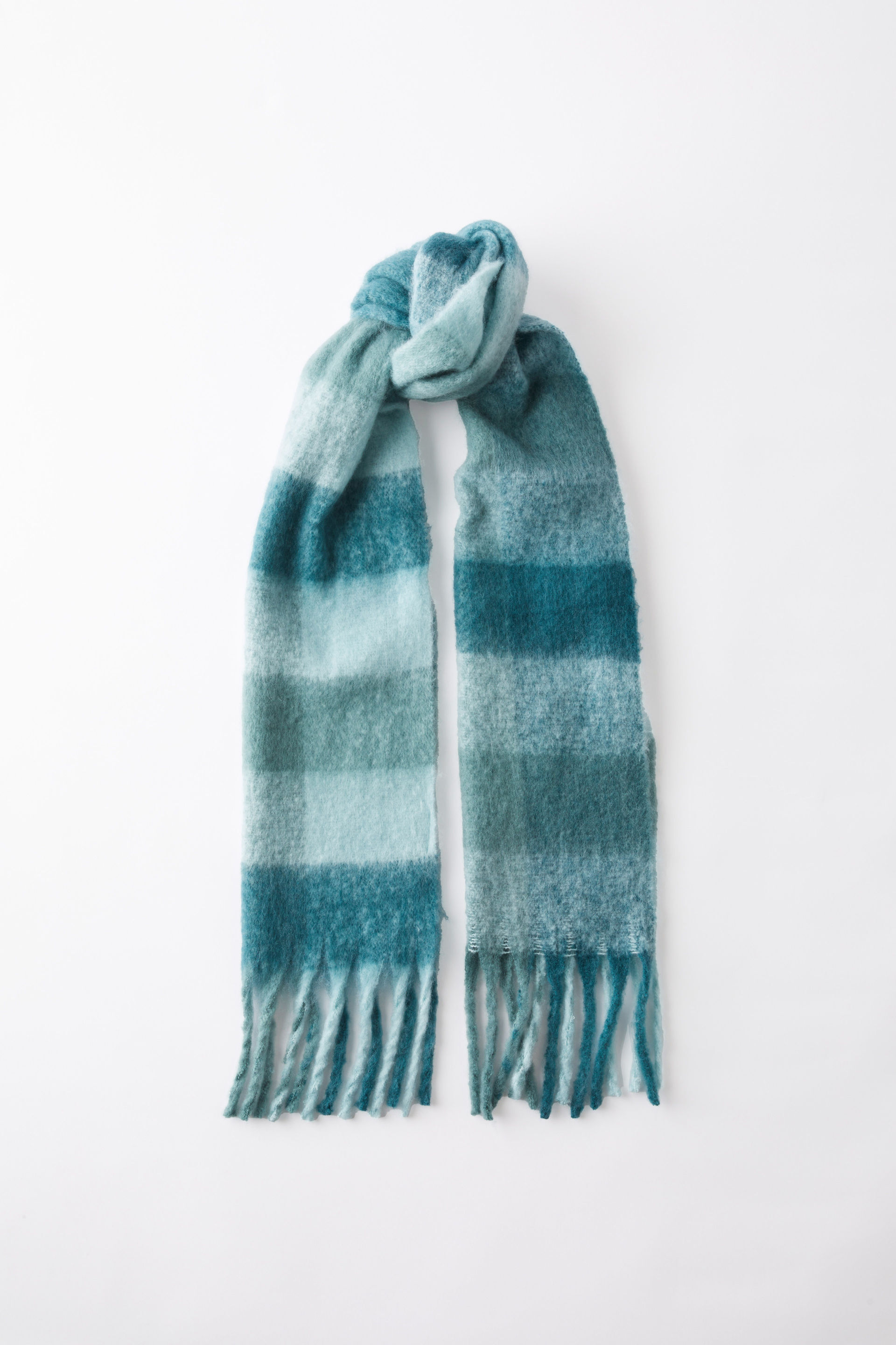 Wide Scarf pineneedle/blue/multi check
