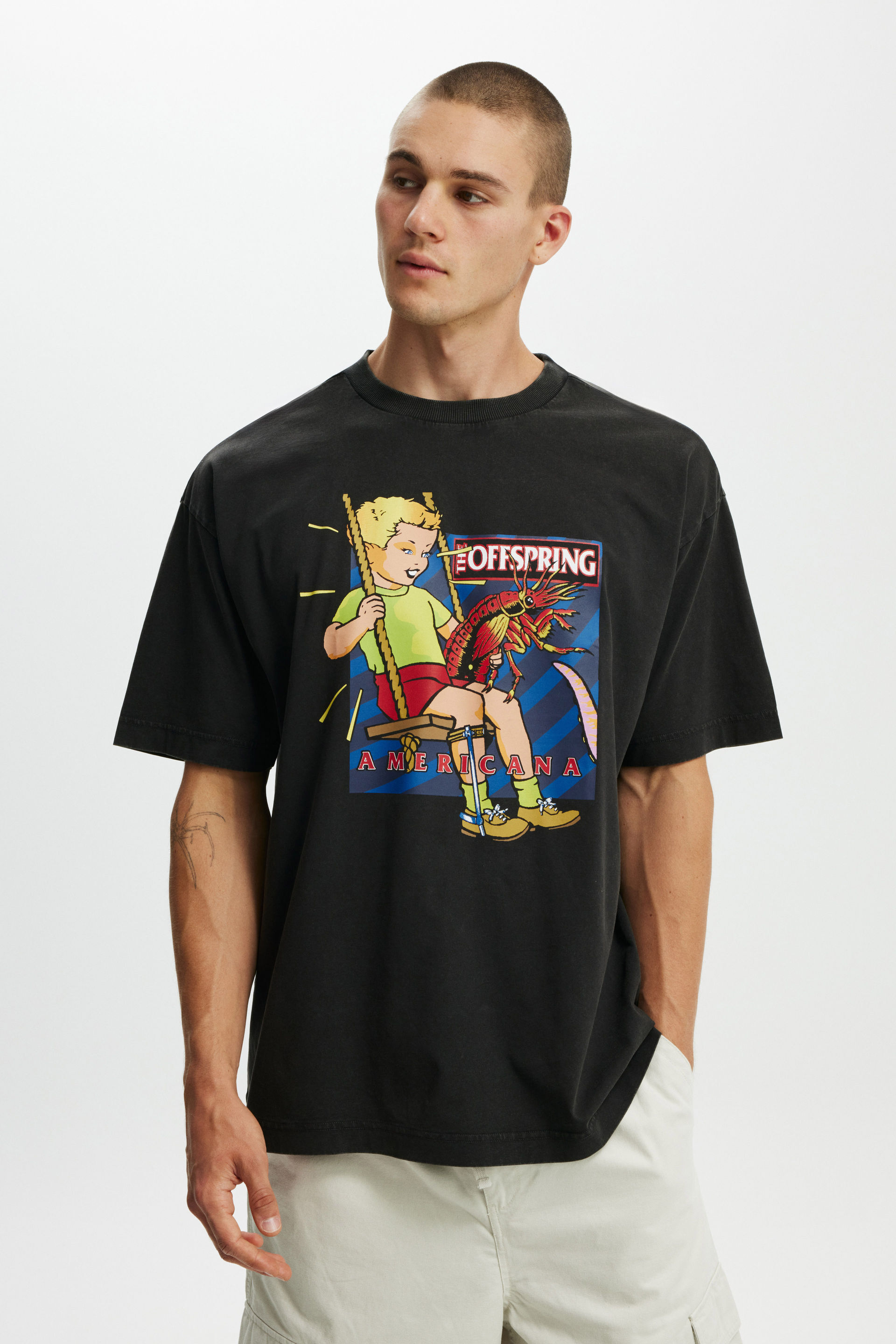 The Offspring Box Fit T-Shirt lcn cor washed black/the offspring -americana