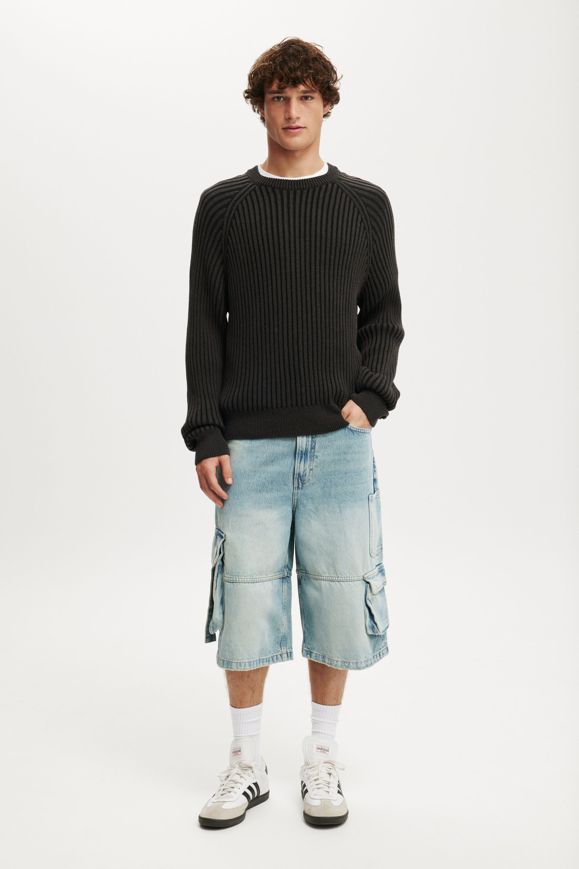 Super Baggy Jort cargo drift blue