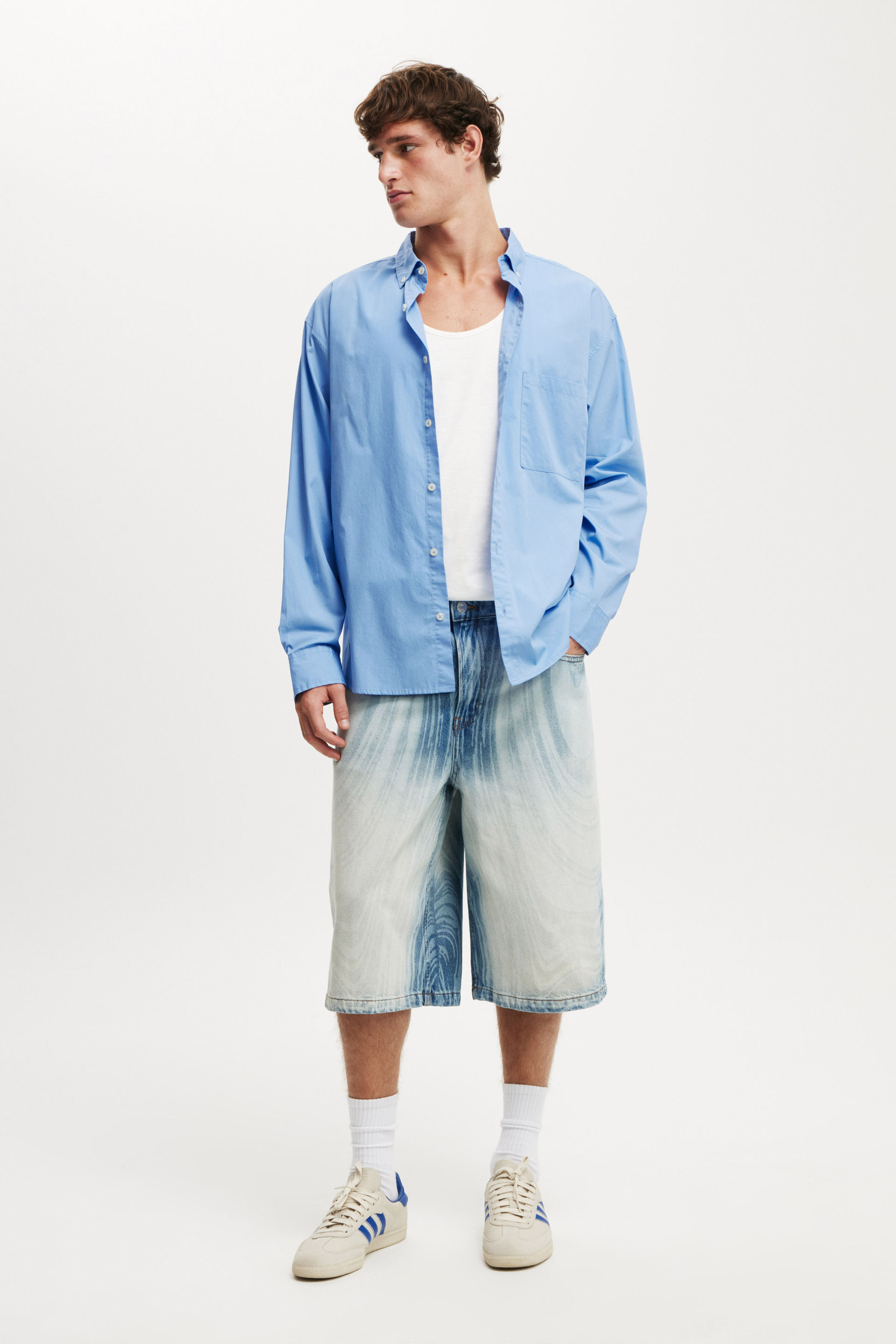 Super Baggy Jort whirlpool blue