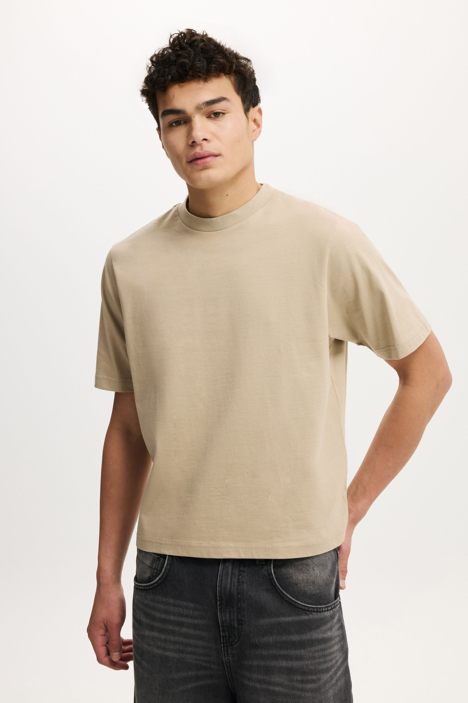 Cropped Fit T-Shirt gravel stone