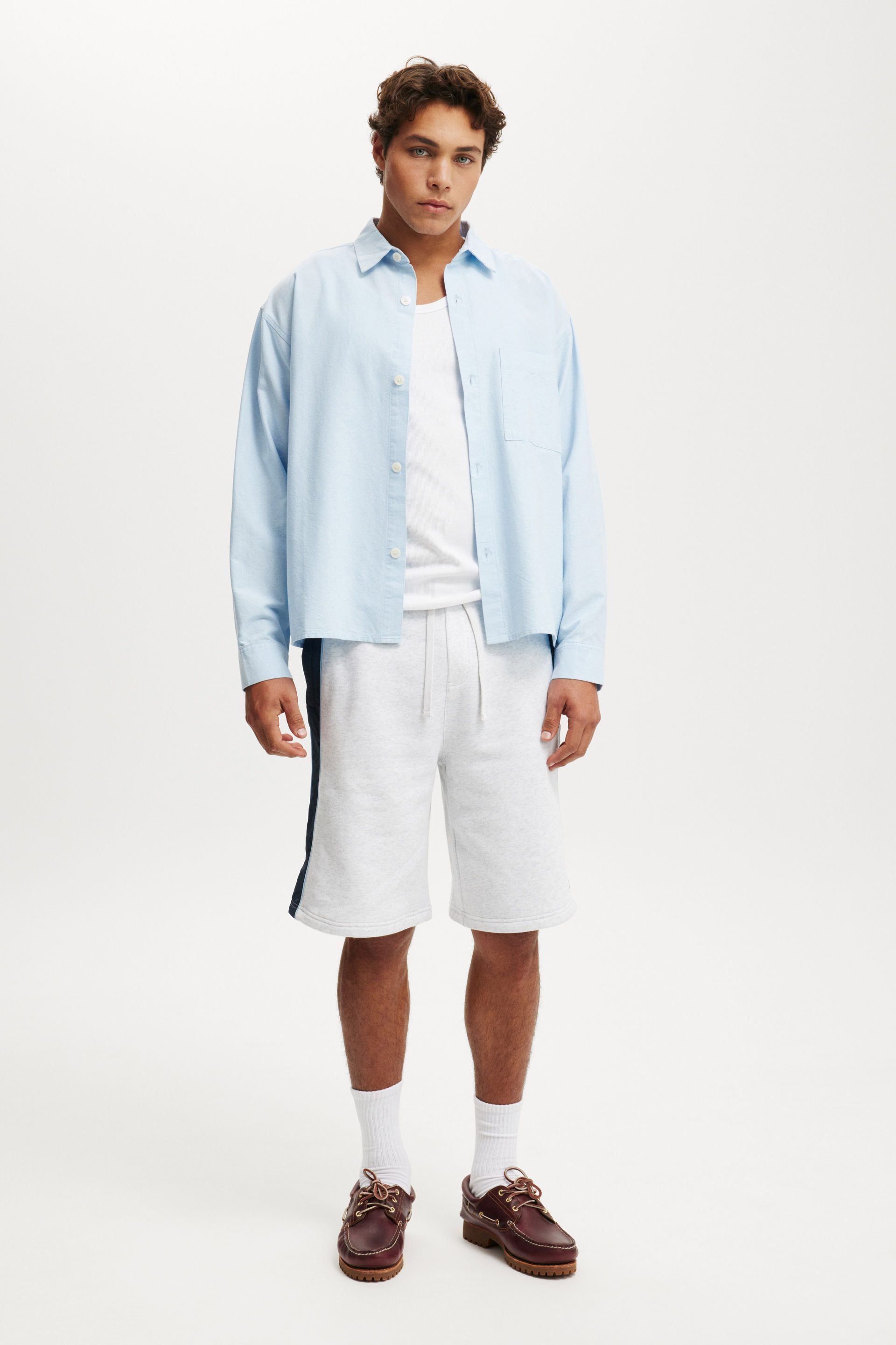 Super Baggy Fleece Short athletic marle / true navy